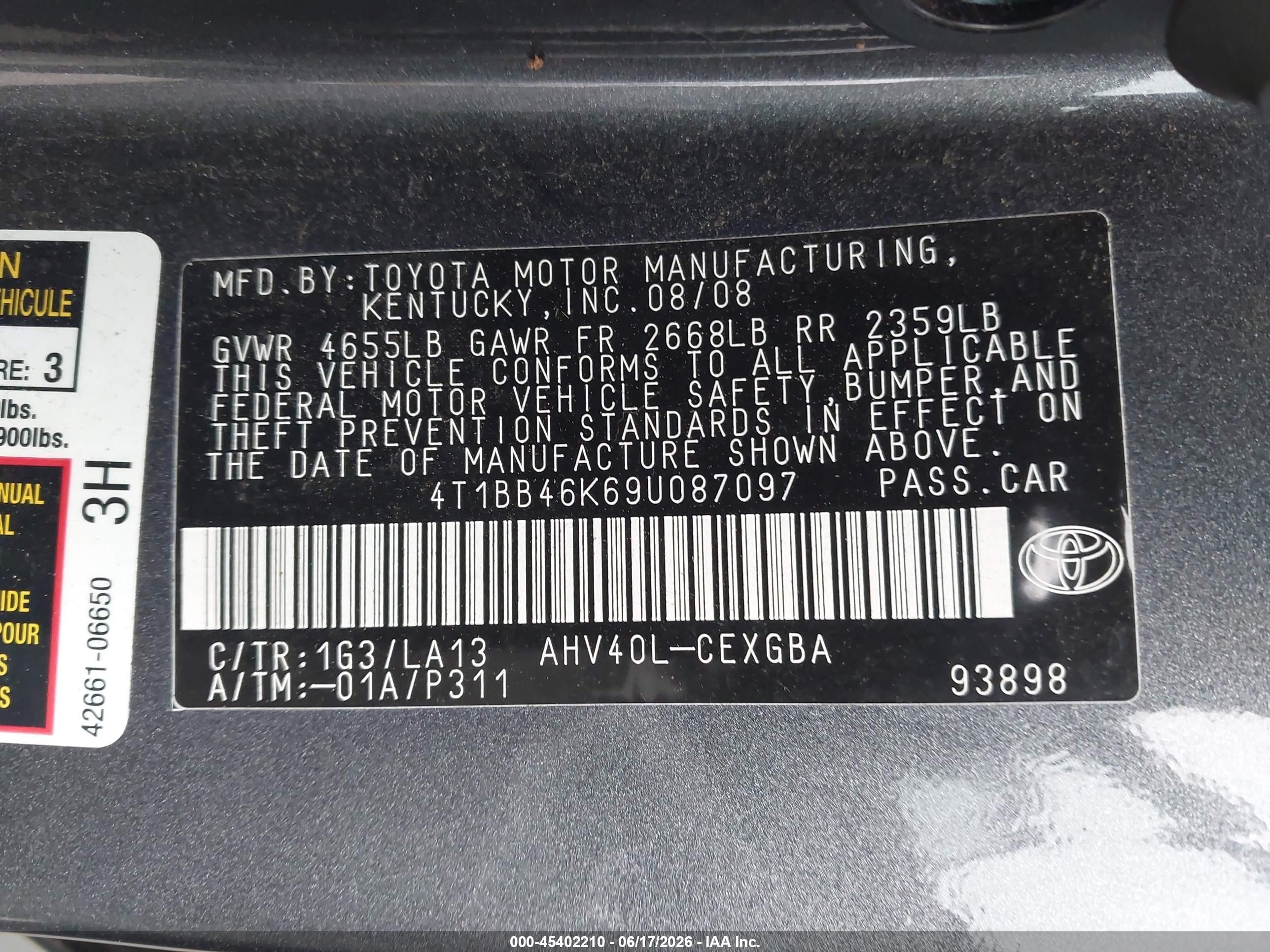 2009 Toyota Camry Hybrid   Gray vin: 4T1BB46K69U087097