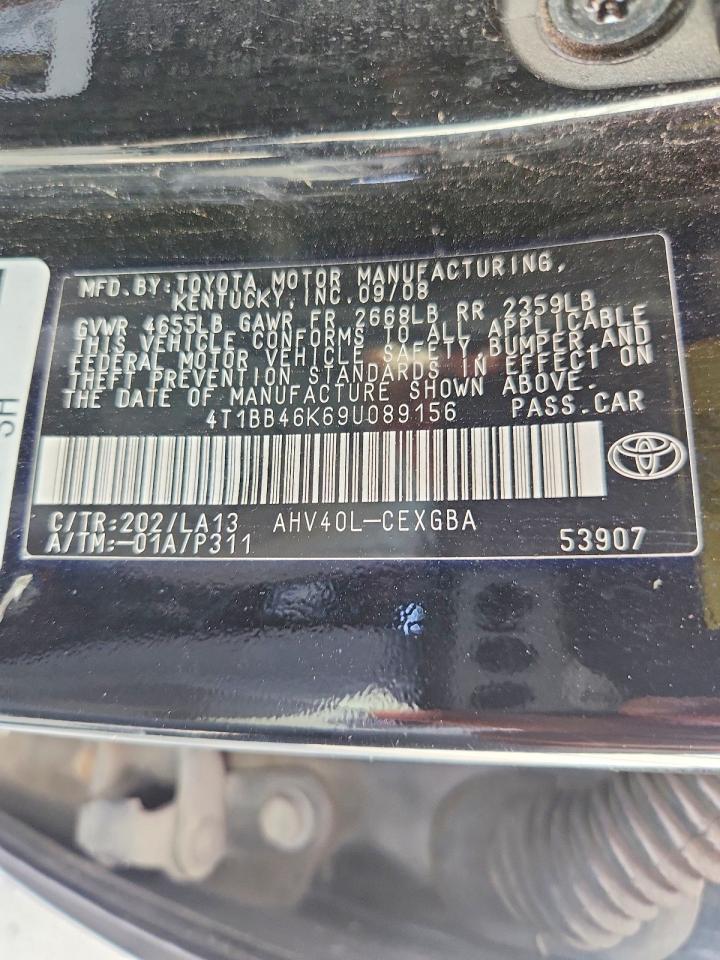 2009 Toyota Camry Hybrid Black vin: 4T1BB46K69U089156