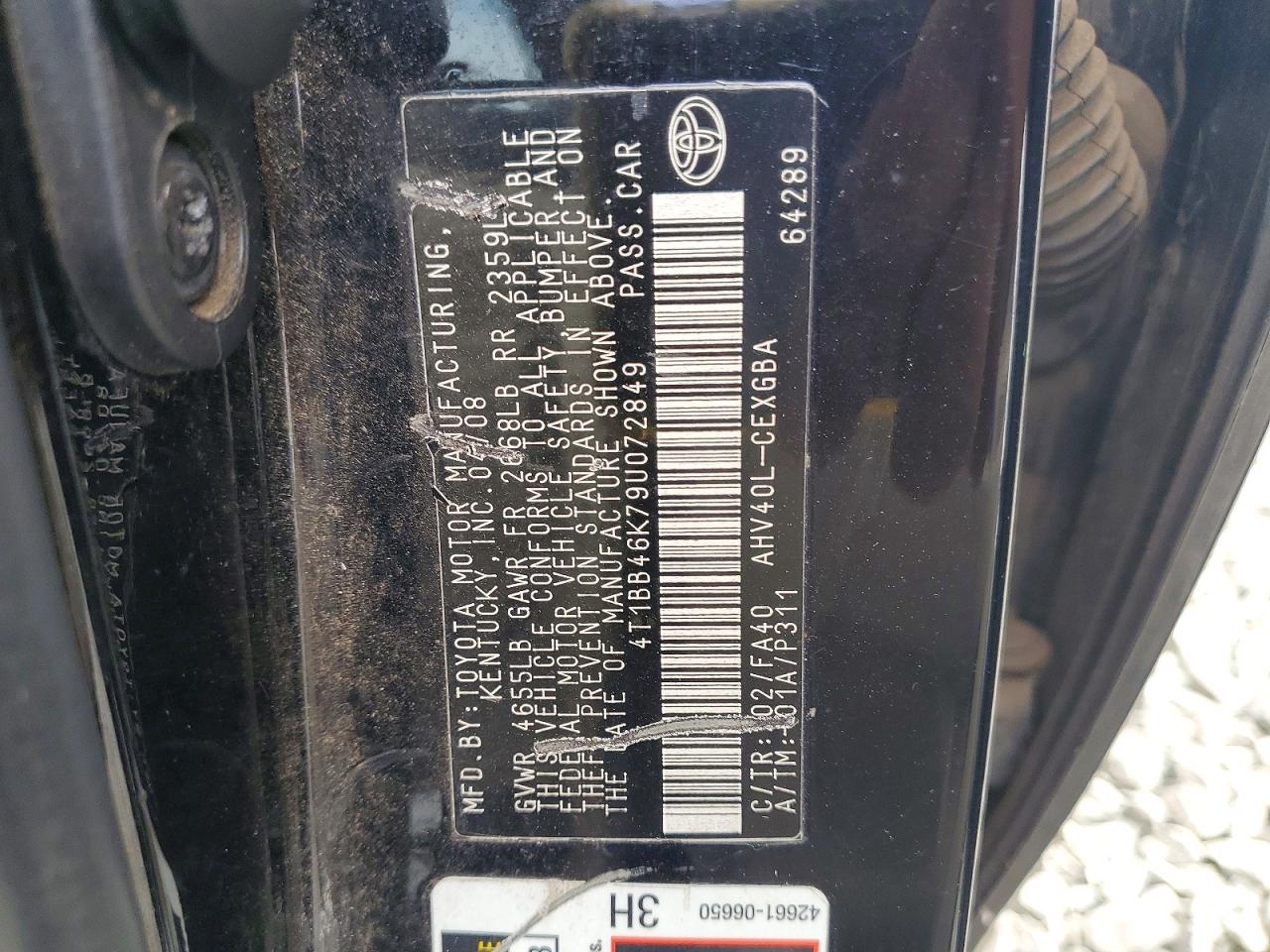 2009 Toyota Camry Hybrid Black vin: 4T1BB46K79U072849