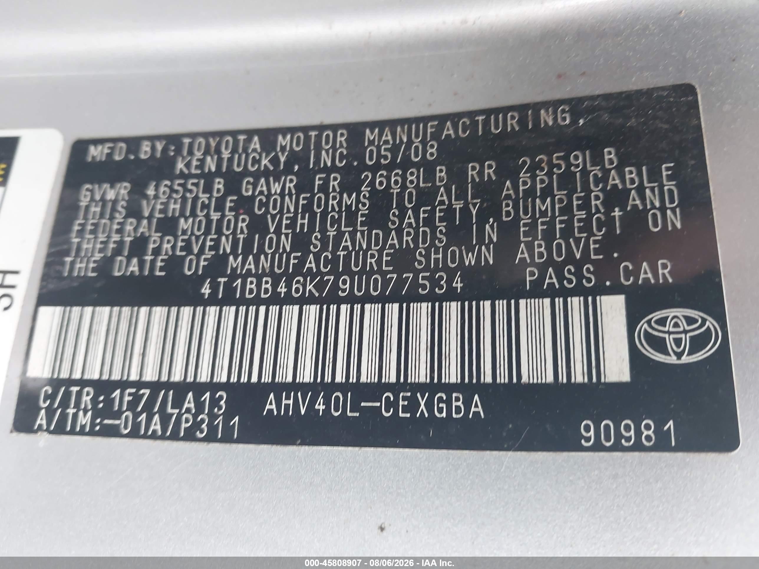 2009 Toyota Camry Hybrid   Silver vin: 4T1BB46K79U077534