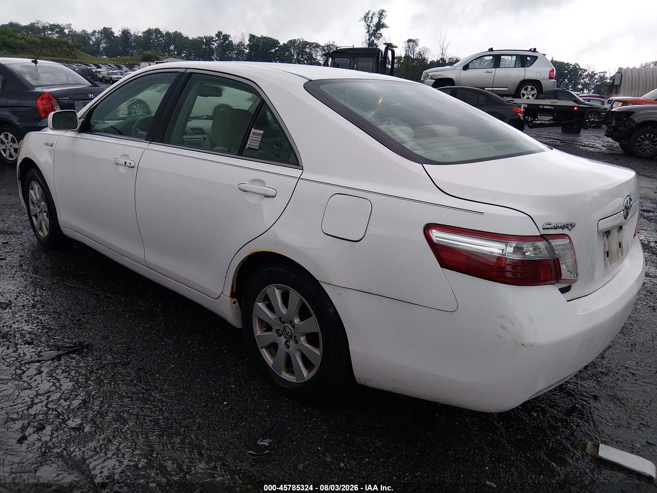 2009 Toyota Camry Hybrid   White vin: 4T1BB46K79U085195