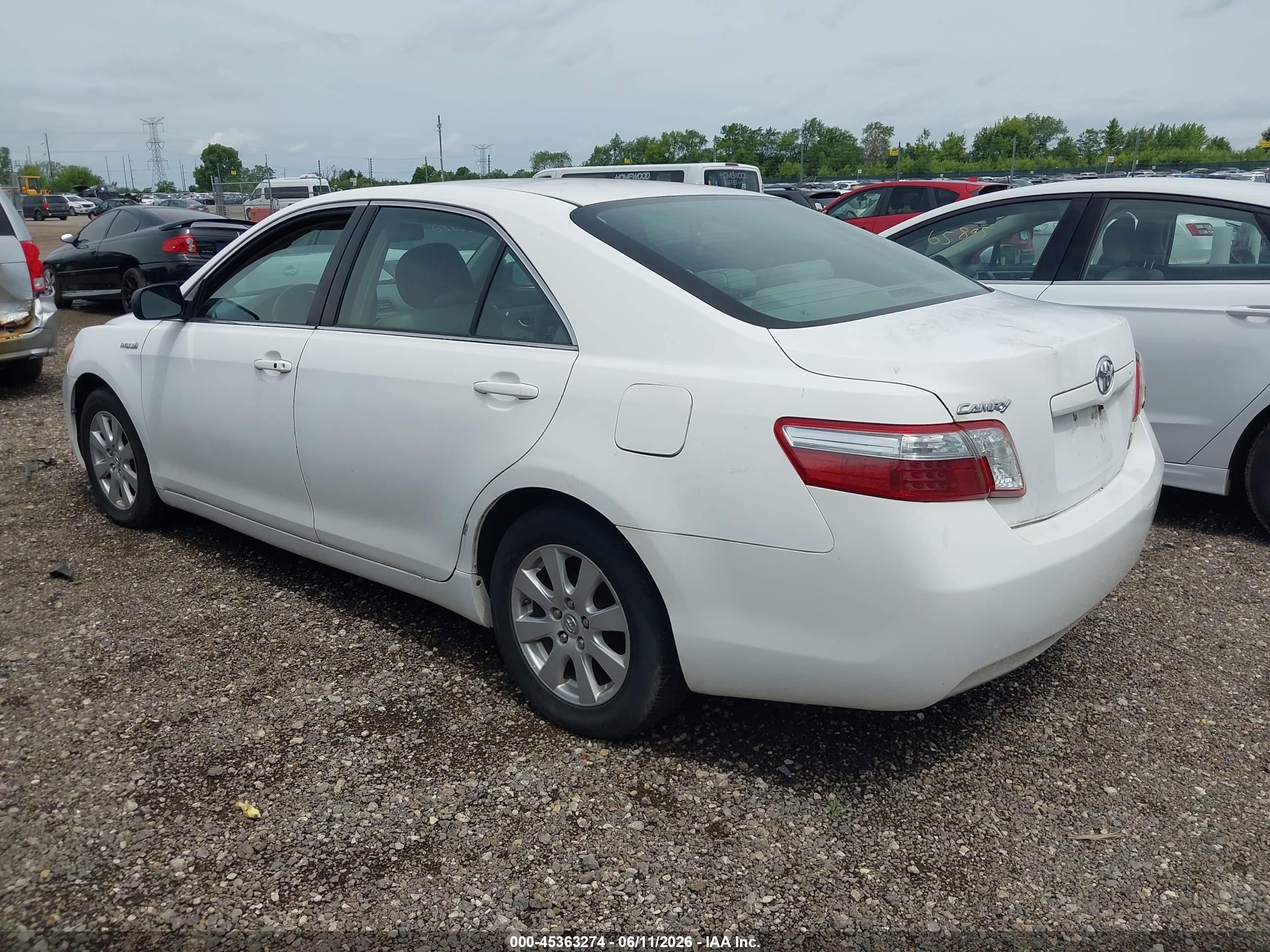 2007 Toyota Camry Hybrid   White vin: 4T1BB46K87U002869