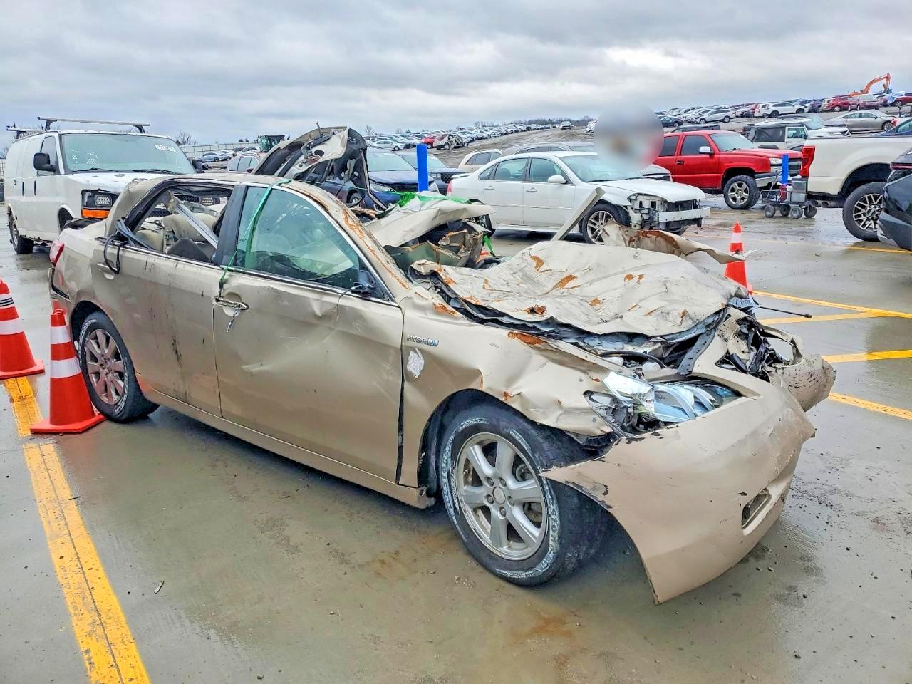 2007 Toyota Camry Hybrid Beige vin: 4T1BB46K87U020076