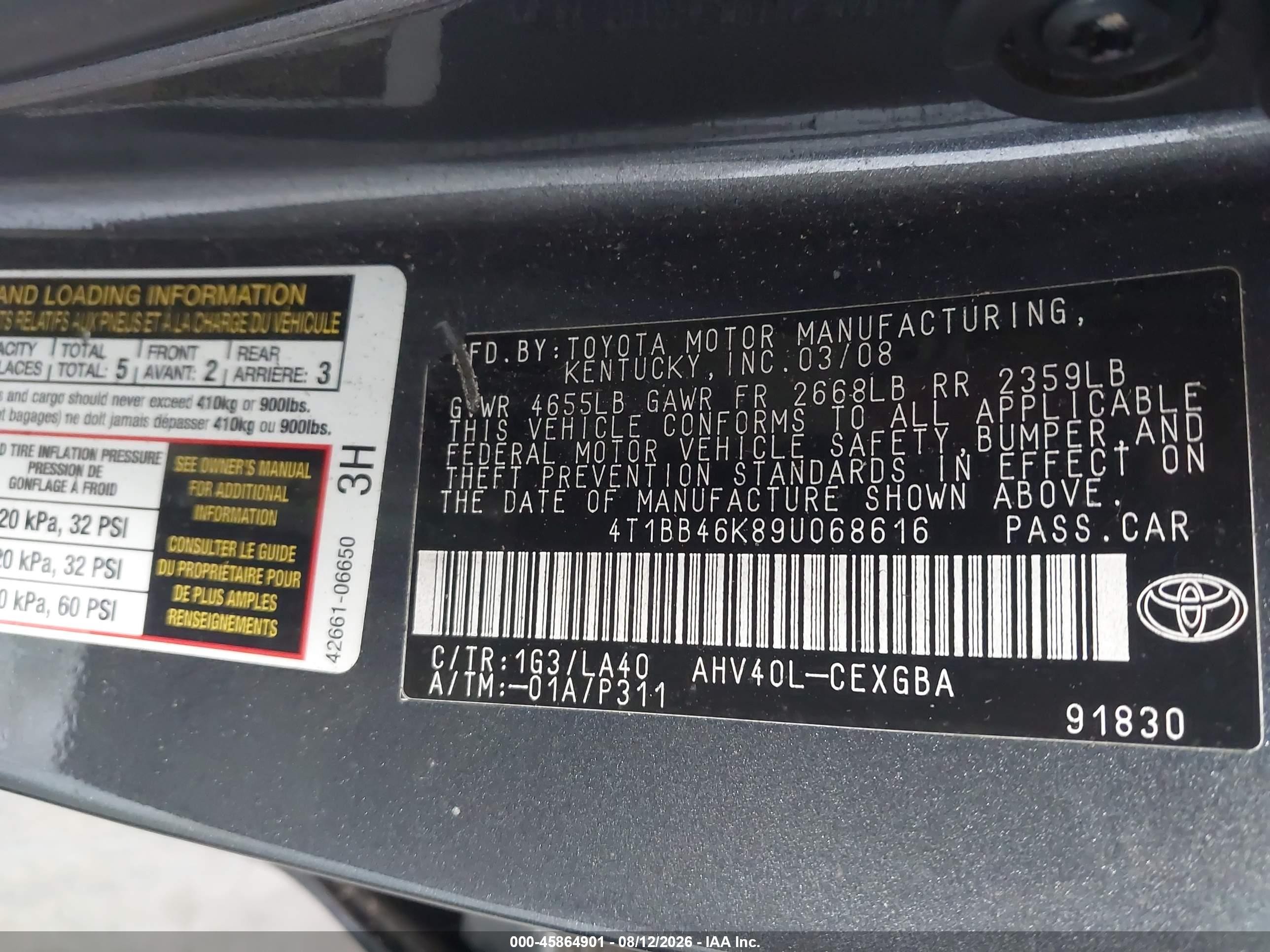 2009 Toyota Camry Hybrid   Gray vin: 4T1BB46K89U068616