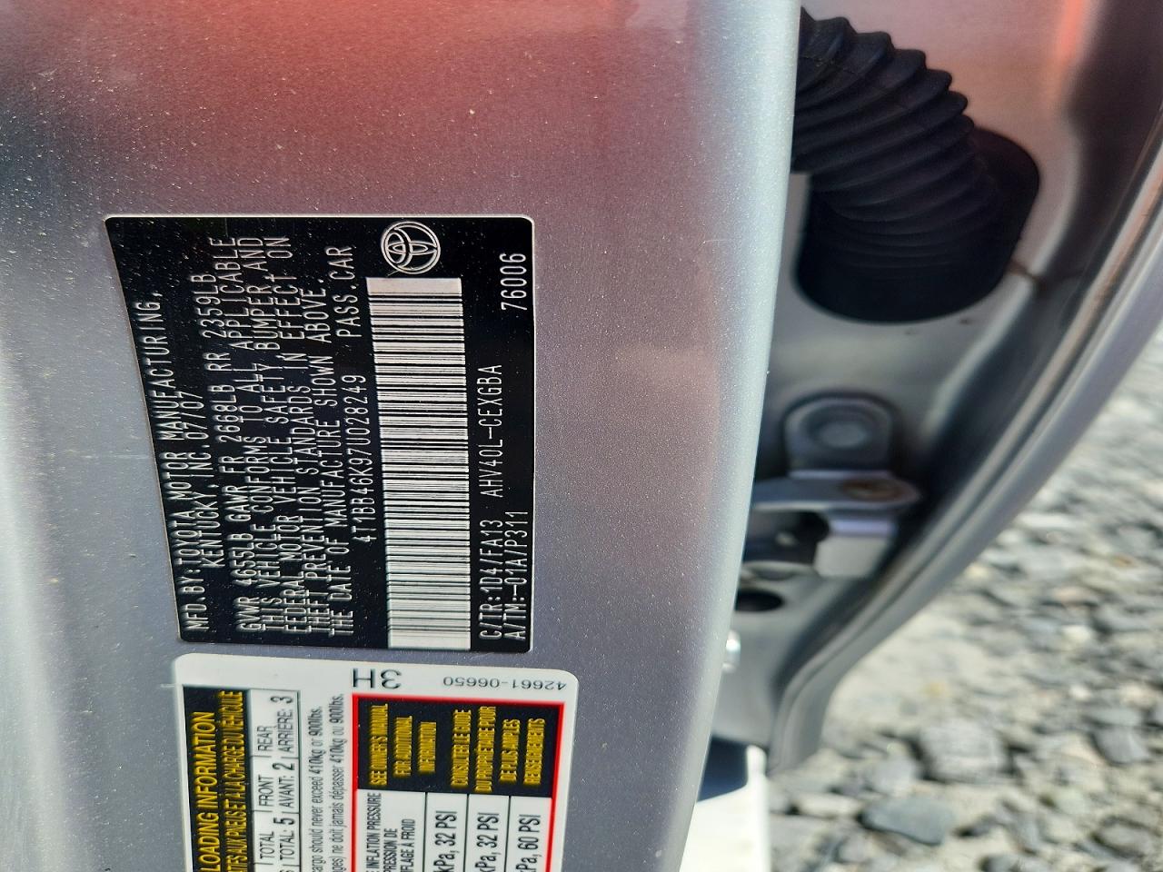 2007 Toyota Camry Hybrid Silver vin: 4T1BB46K97U028249