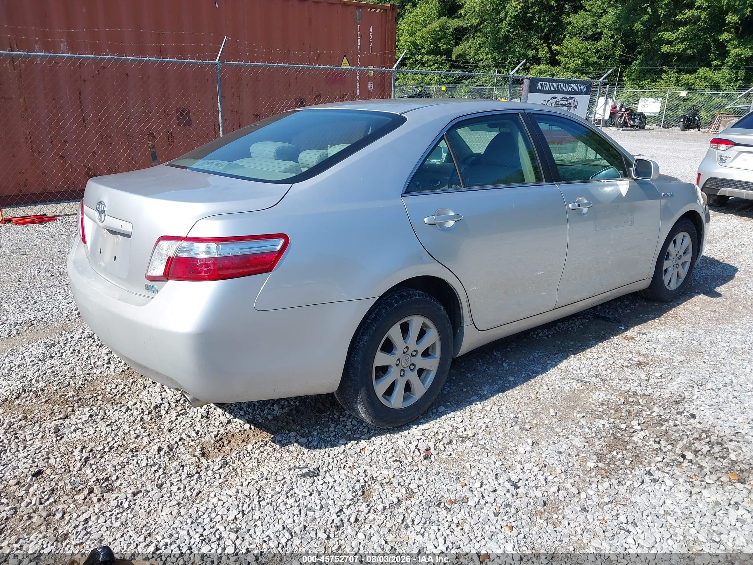 2008 Toyota Camry Hybrid   Серебряный vin: 4T1BB46K98U048602