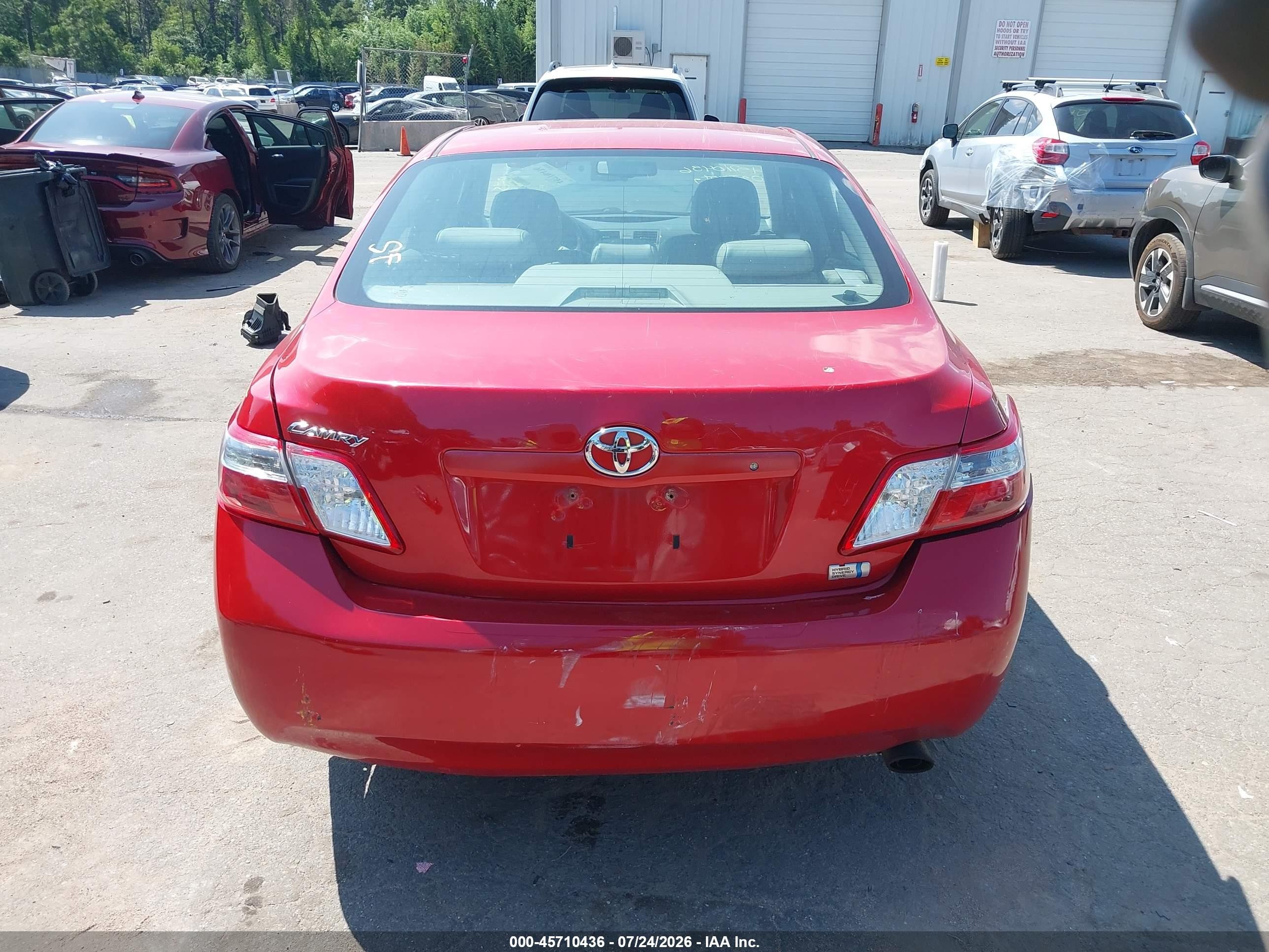 2009 Toyota Camry Hybrid Red vin: 4T1BB46K99U083738