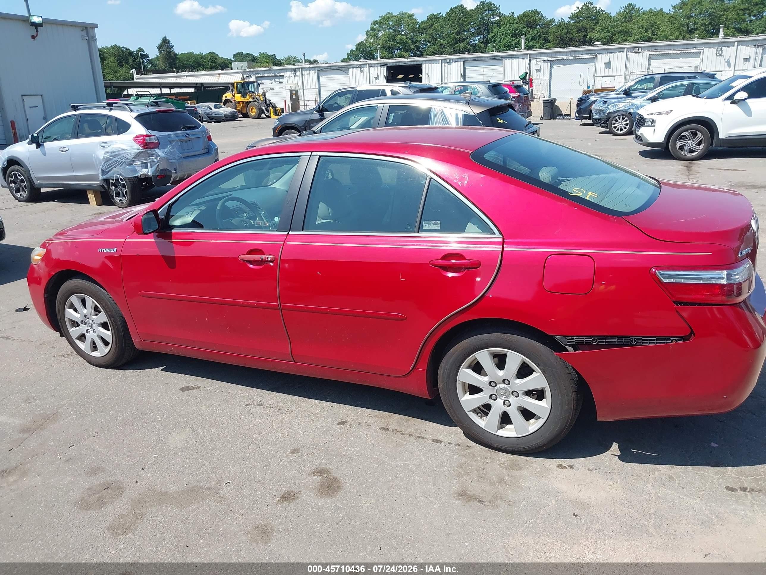 2009 Toyota Camry Hybrid Red vin: 4T1BB46K99U083738