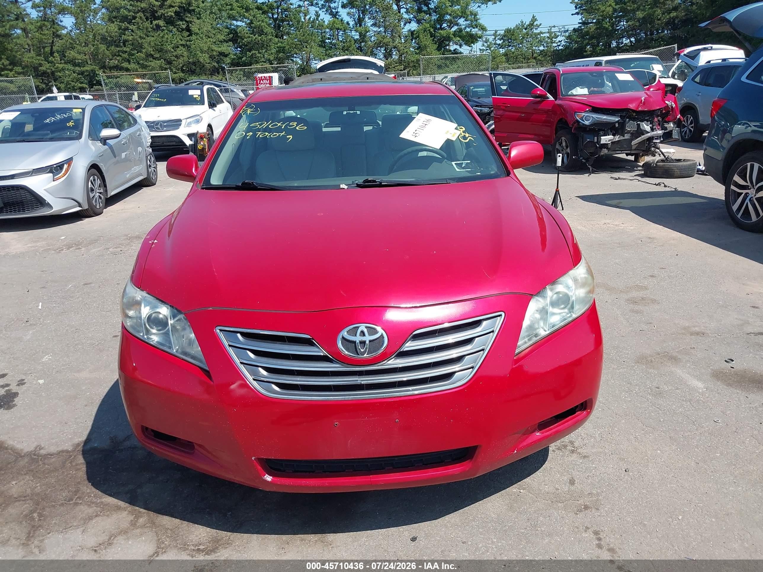 2009 Toyota Camry Hybrid Red vin: 4T1BB46K99U083738