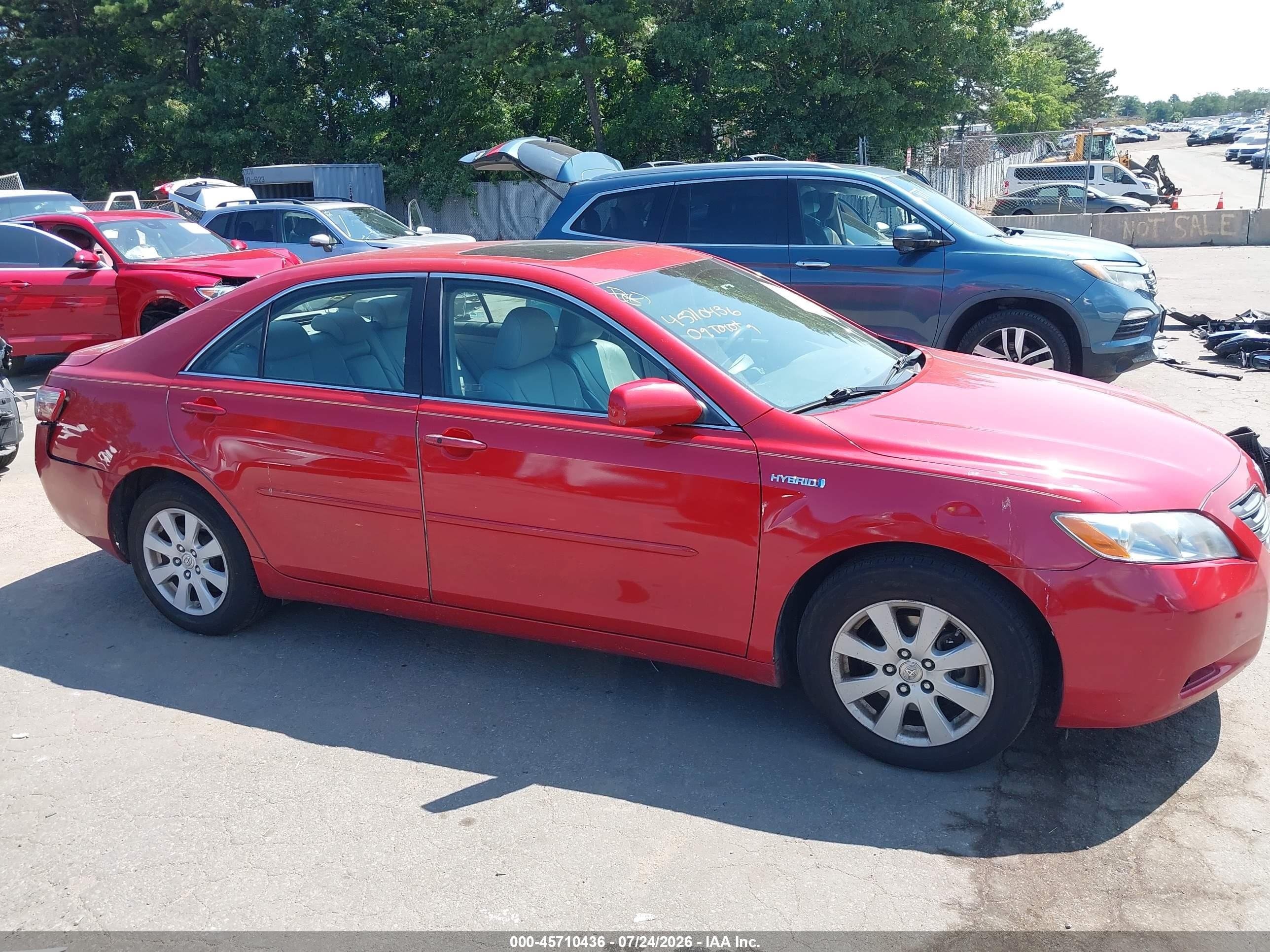 2009 Toyota Camry Hybrid Red vin: 4T1BB46K99U083738