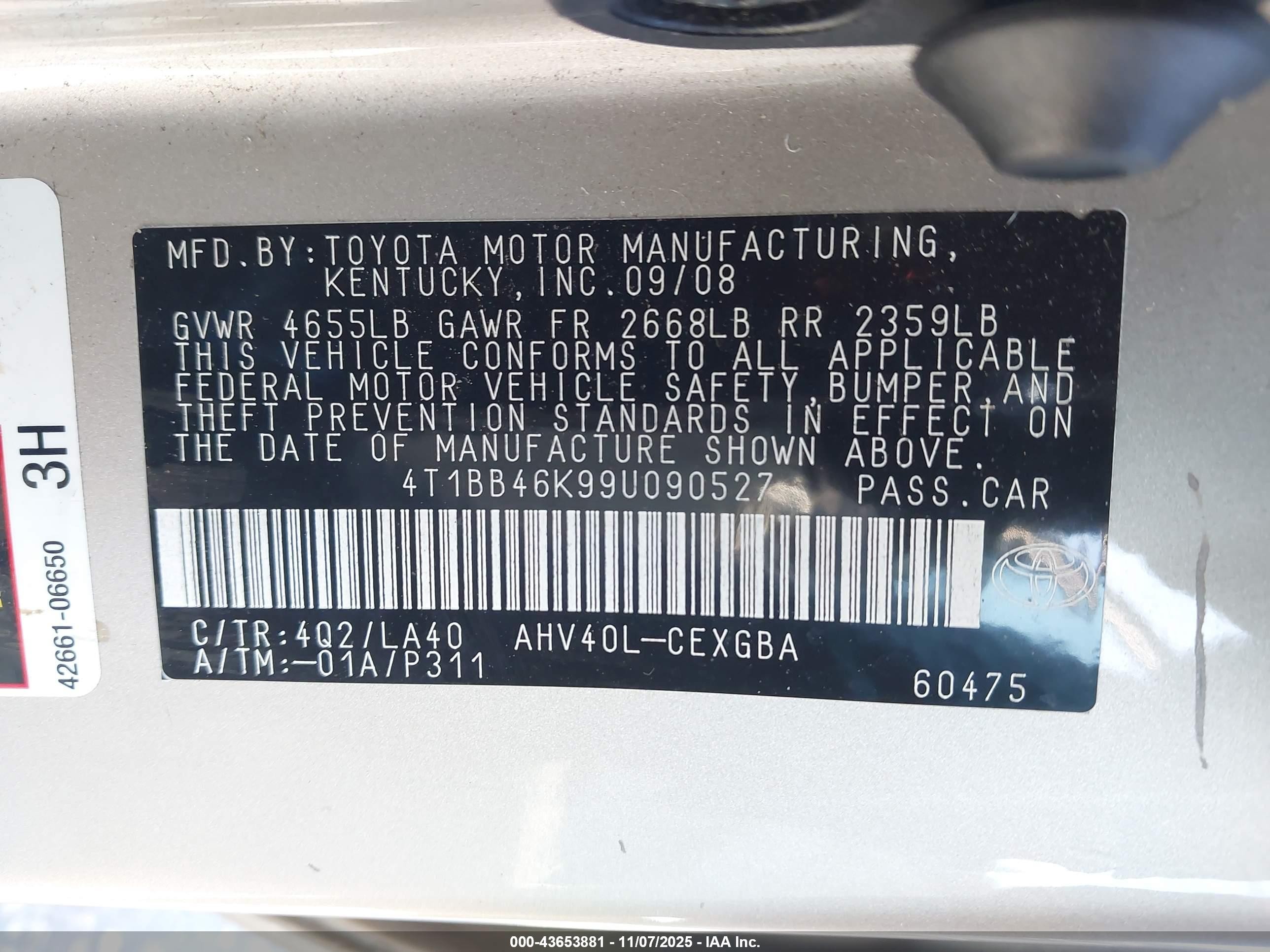 2009 Toyota Camry Hybrid   Gold vin: 4T1BB46K99U090527