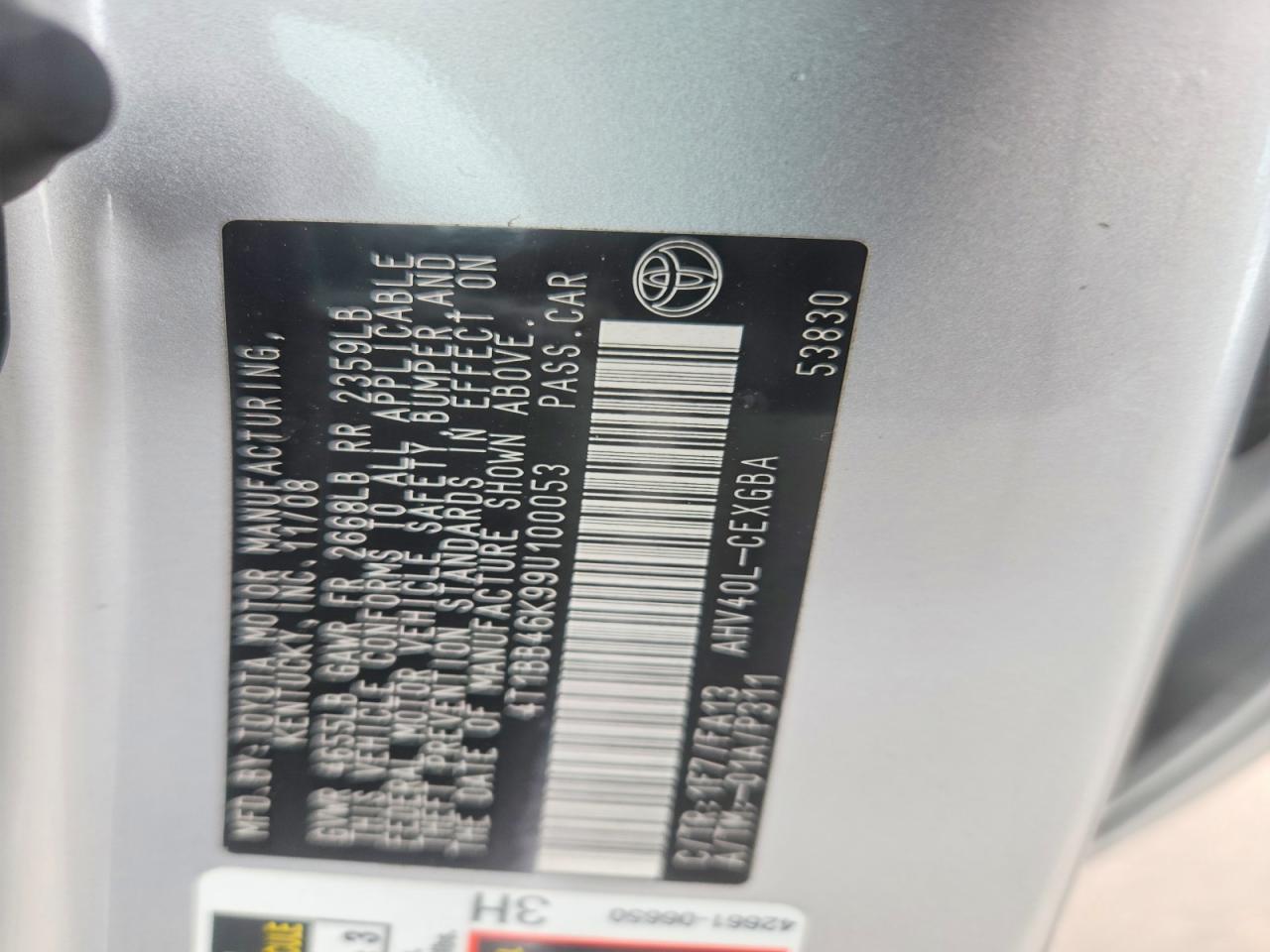 2009 Toyota Camry Hybrid Silver vin: 4T1BB46K99U100053