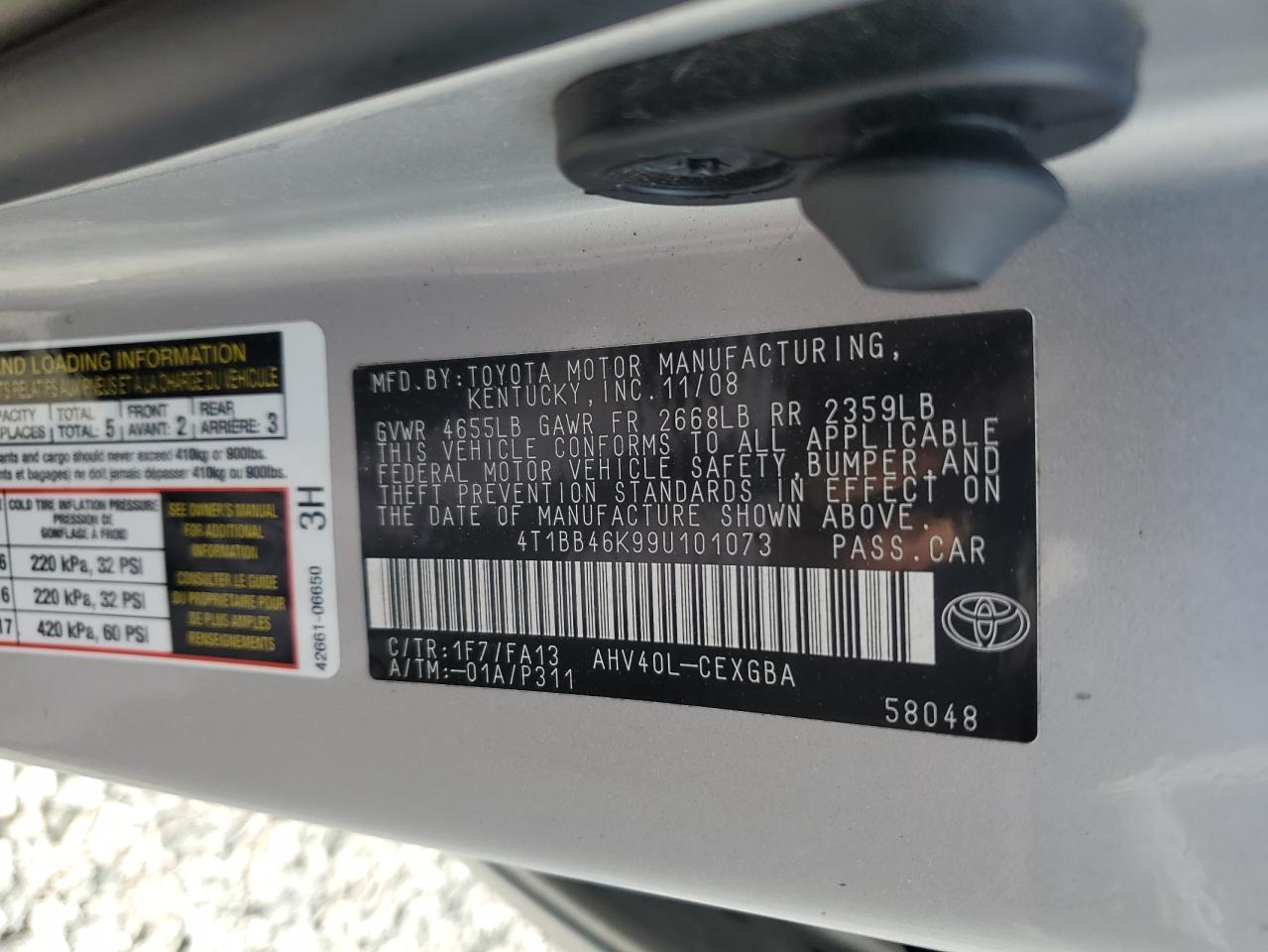 2009 Toyota Camry Hybrid Silver vin: 4T1BB46K99U101073