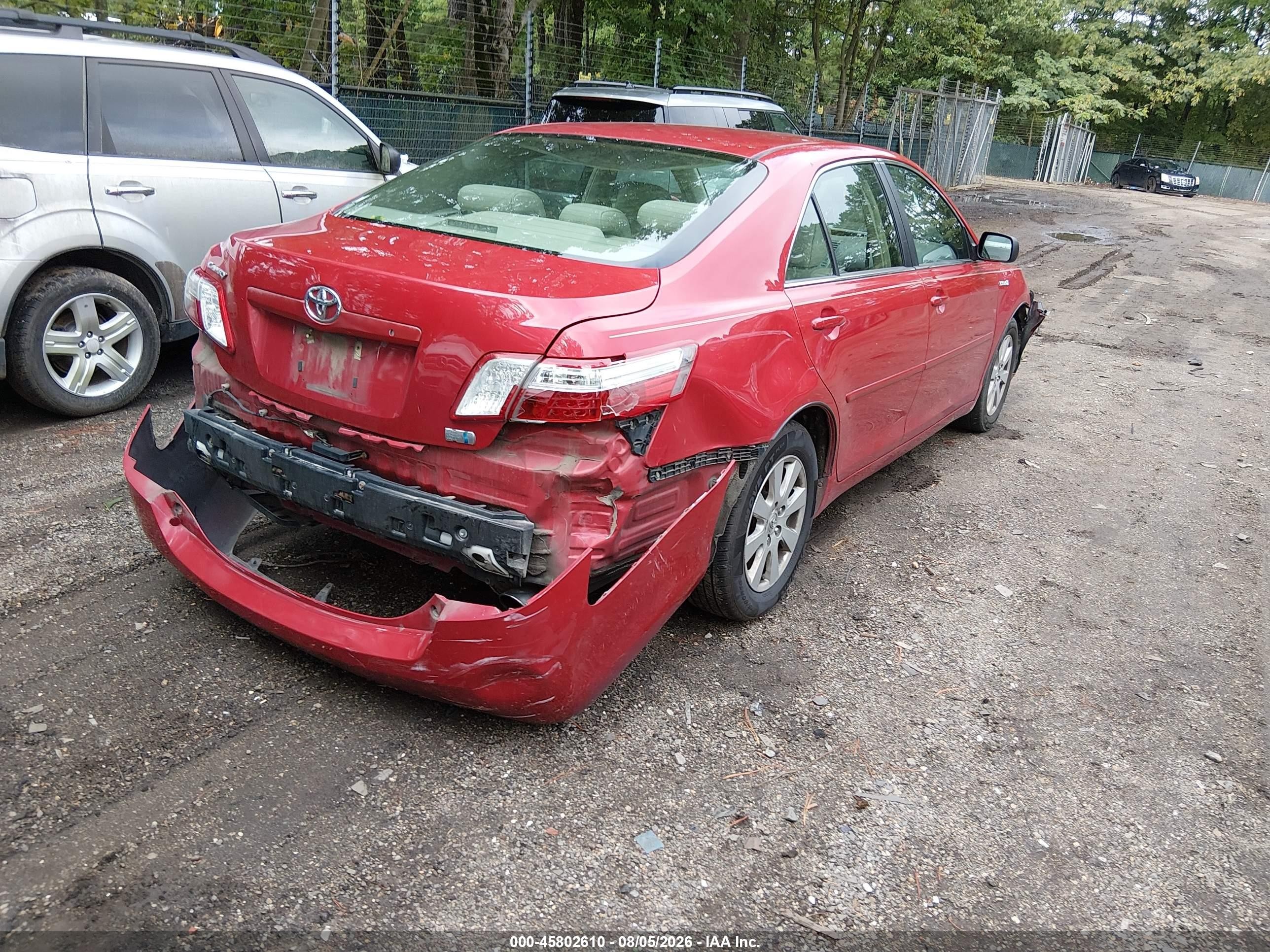 2007 Toyota Camry Hybrid Red vin: 4T1BB46KX7U006891