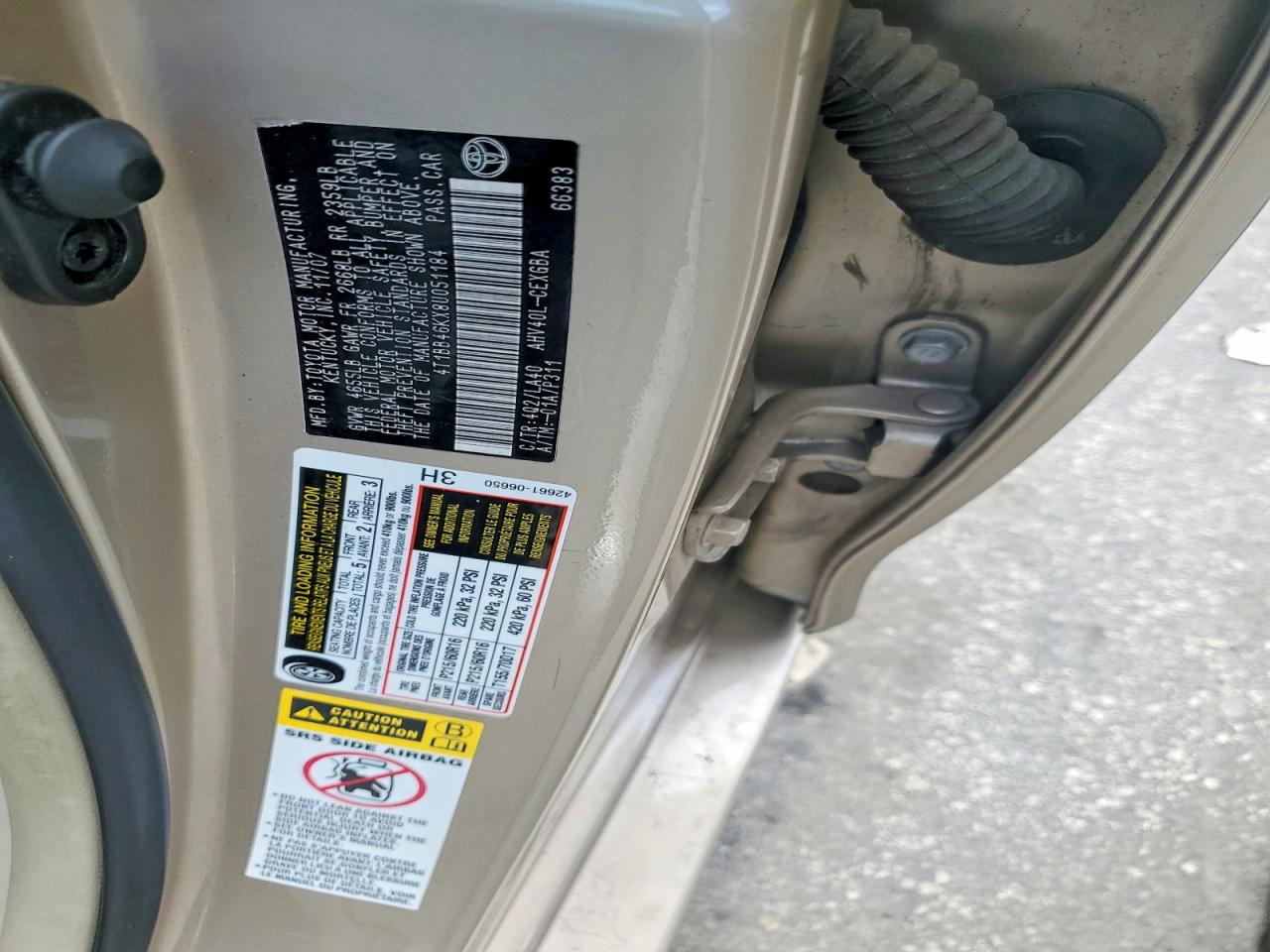 2008 Toyota Camry Hybrid Gold vin: 4T1BB46KX8U051184