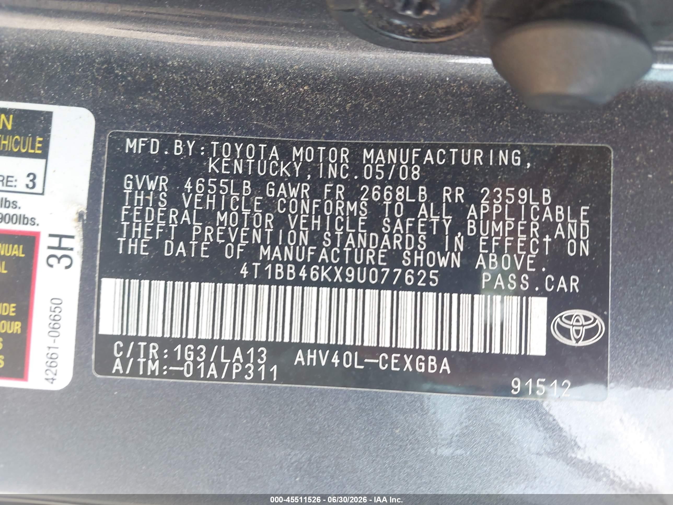 2009 Toyota Camry Hybrid   Синий vin: 4T1BB46KX9U077625