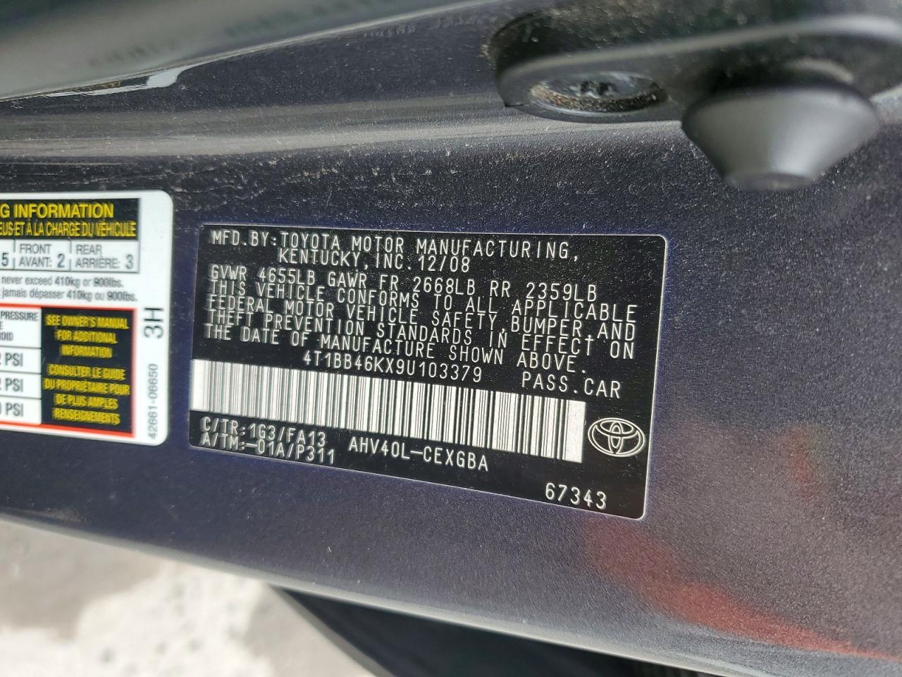 2009 Toyota Camry Hybrid Gray vin: 4T1BB46KX9U103379