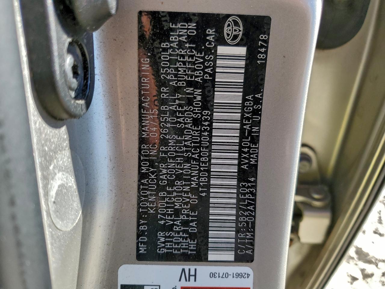 2015 Toyota Avalon Hybrid Xle Touring Silver vin: 4T1BD1EB0FU043439