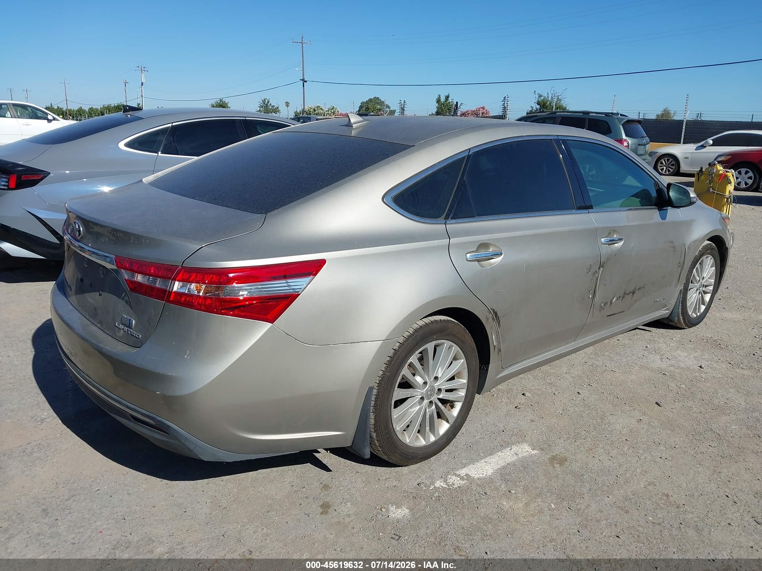 2013 Toyota Avalon Hybrid Limited Gray vin: 4T1BD1EB1DU007773