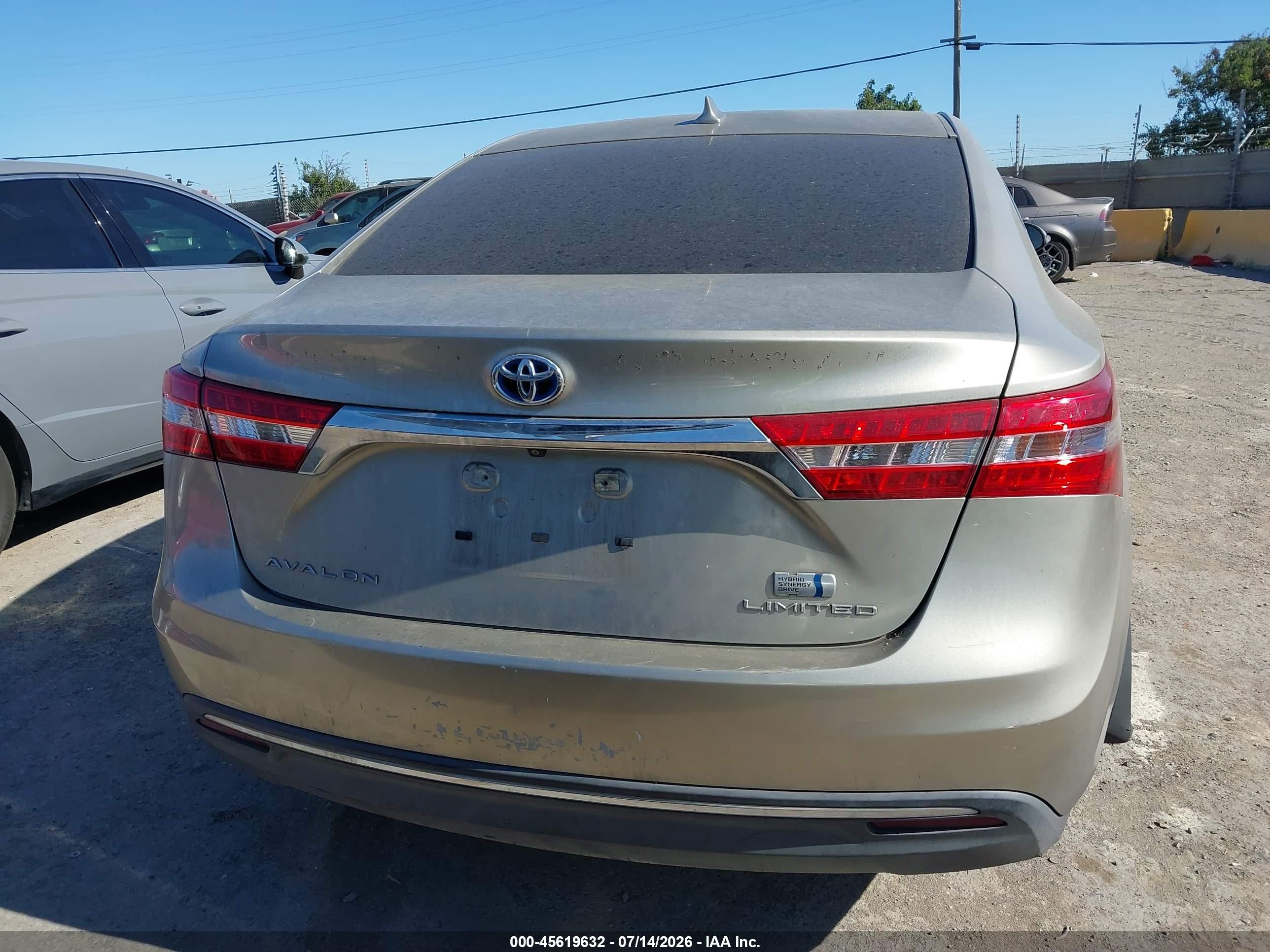 2013 Toyota Avalon Hybrid Limited Gray vin: 4T1BD1EB1DU007773