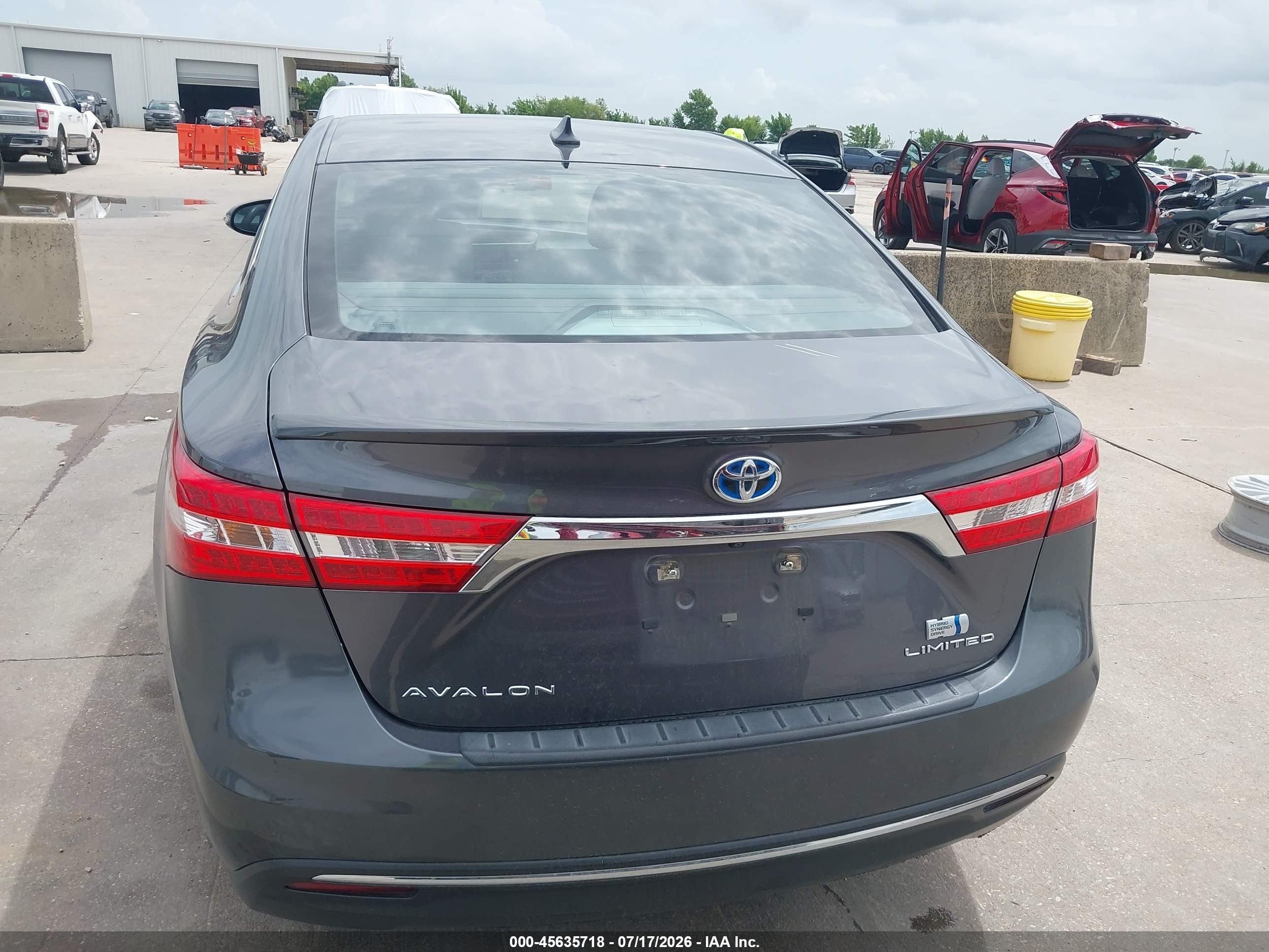 2014 Toyota Avalon Hybrid Limited Серый vin: 4T1BD1EB1EU024607
