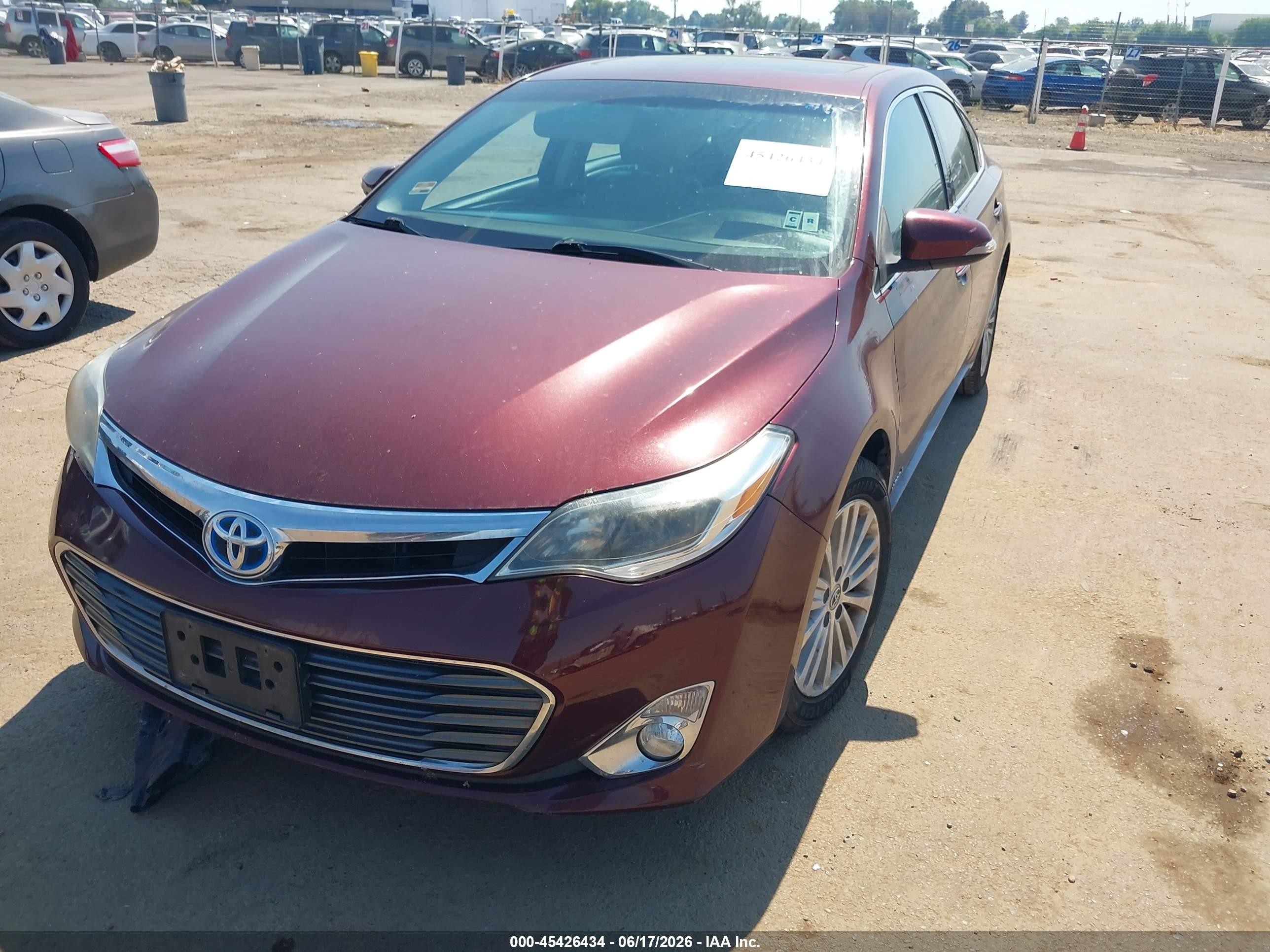 2015 Toyota Avalon Hybrid Xle Touring Burgundy vin: 4T1BD1EB1FU037245