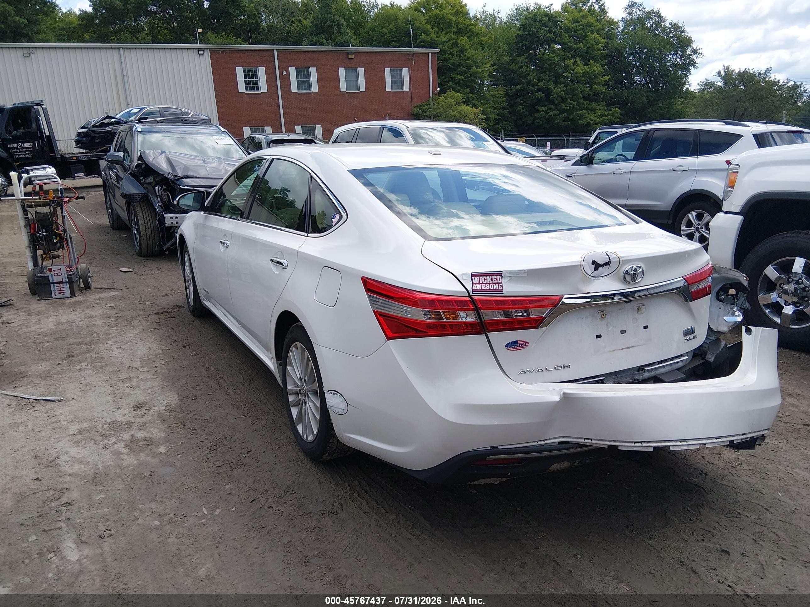 2015 Toyota Avalon Hybrid Xle Touring Белый vin: 4T1BD1EB1FU040680