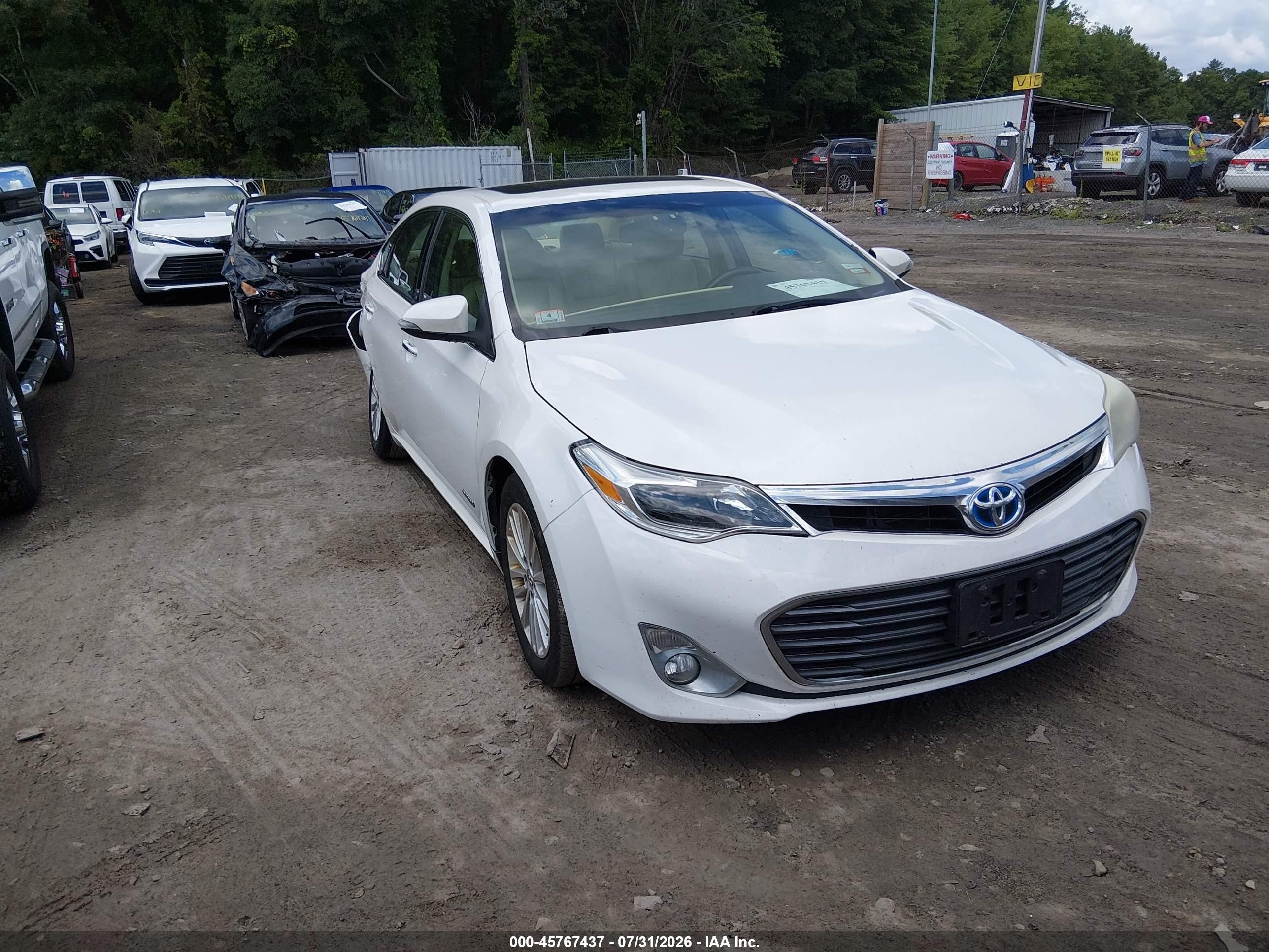 2015 Toyota Avalon Hybrid Xle Touring White vin: 4T1BD1EB1FU040680