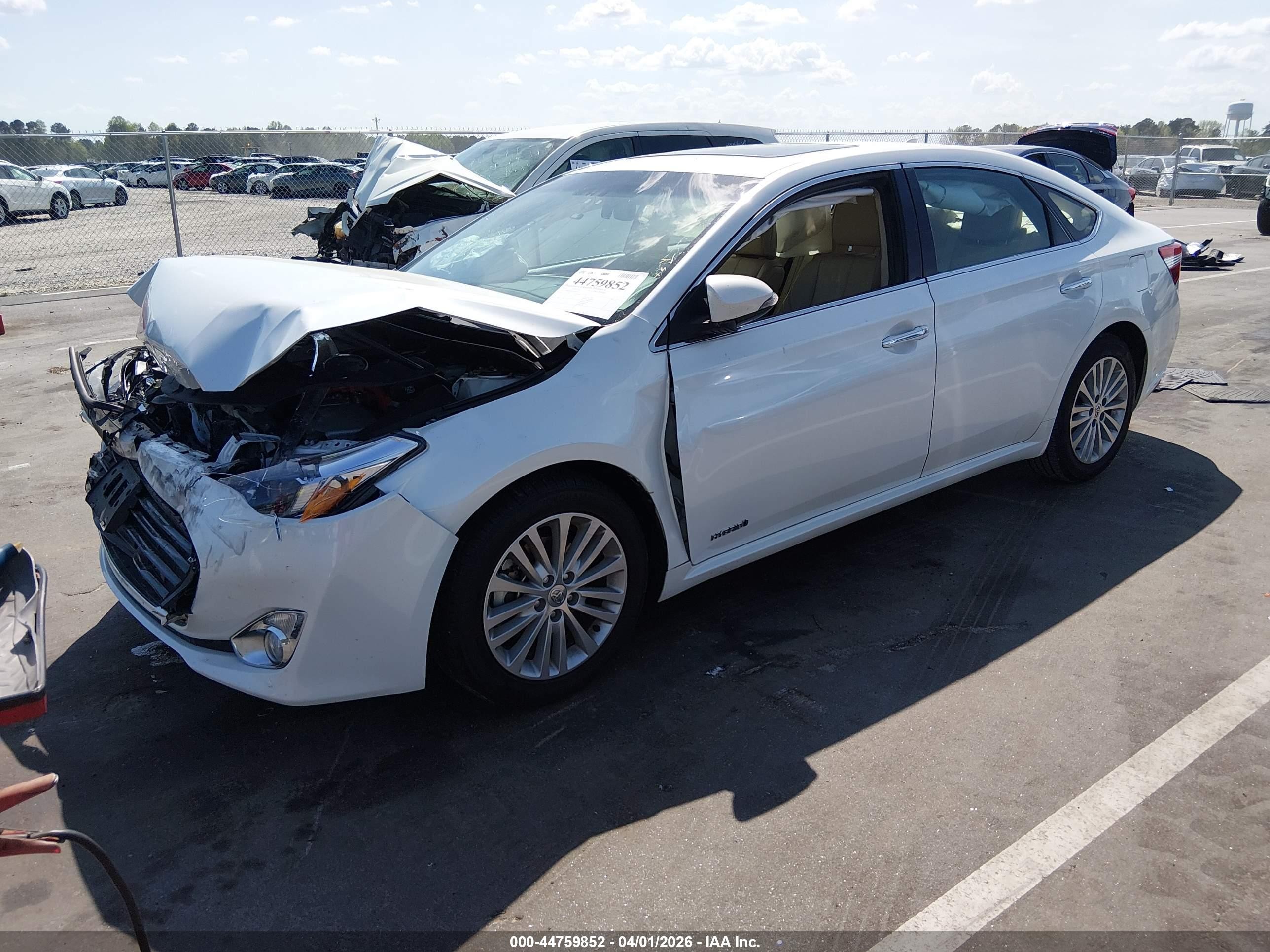 2014 Toyota Avalon Hybrid Limited White vin: 4T1BD1EB2EU035647