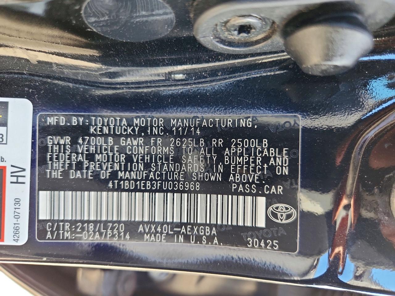 2015 Toyota Avalon Hybrid Xle Premium Gray vin: 4T1BD1EB3FU036968