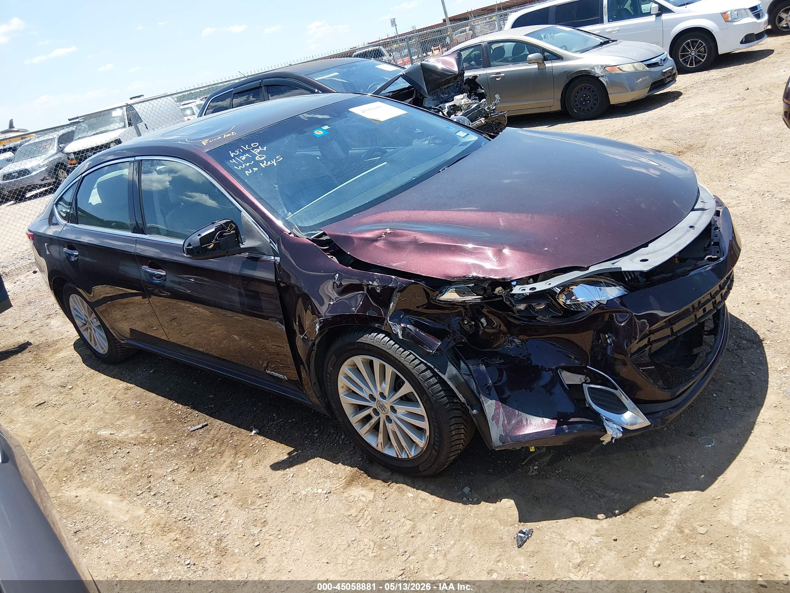 2014 Toyota Avalon Hybrid Xle Premium Maroon vin: 4T1BD1EB6EU020469
