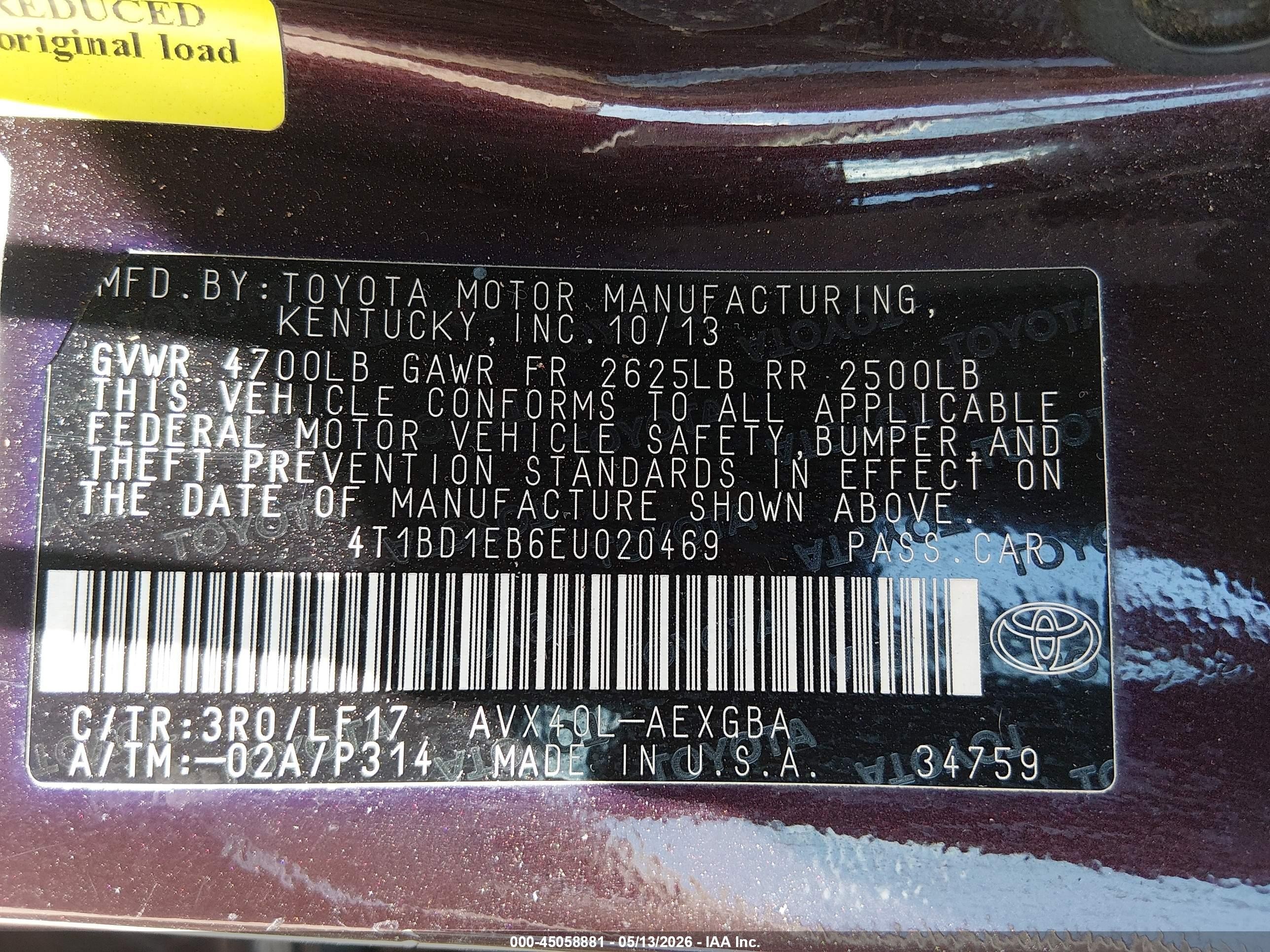 2014 Toyota Avalon Hybrid Xle Premium Maroon vin: 4T1BD1EB6EU020469