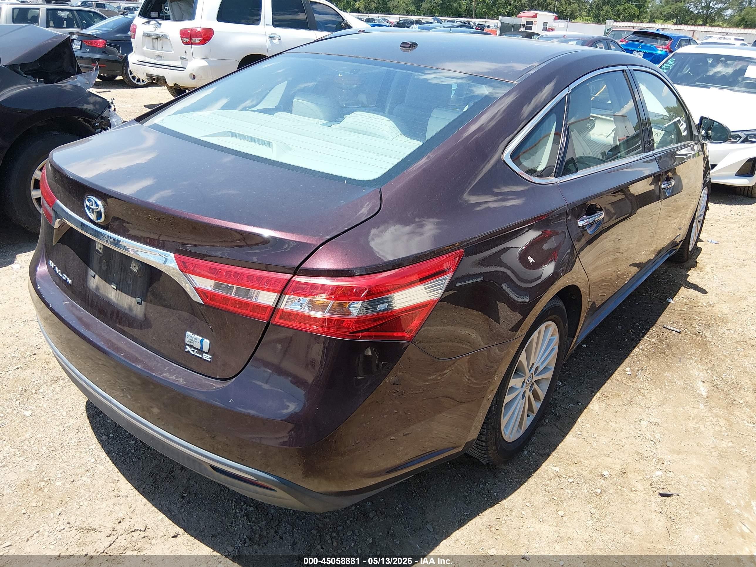 2014 Toyota Avalon Hybrid Xle Premium Maroon vin: 4T1BD1EB6EU020469