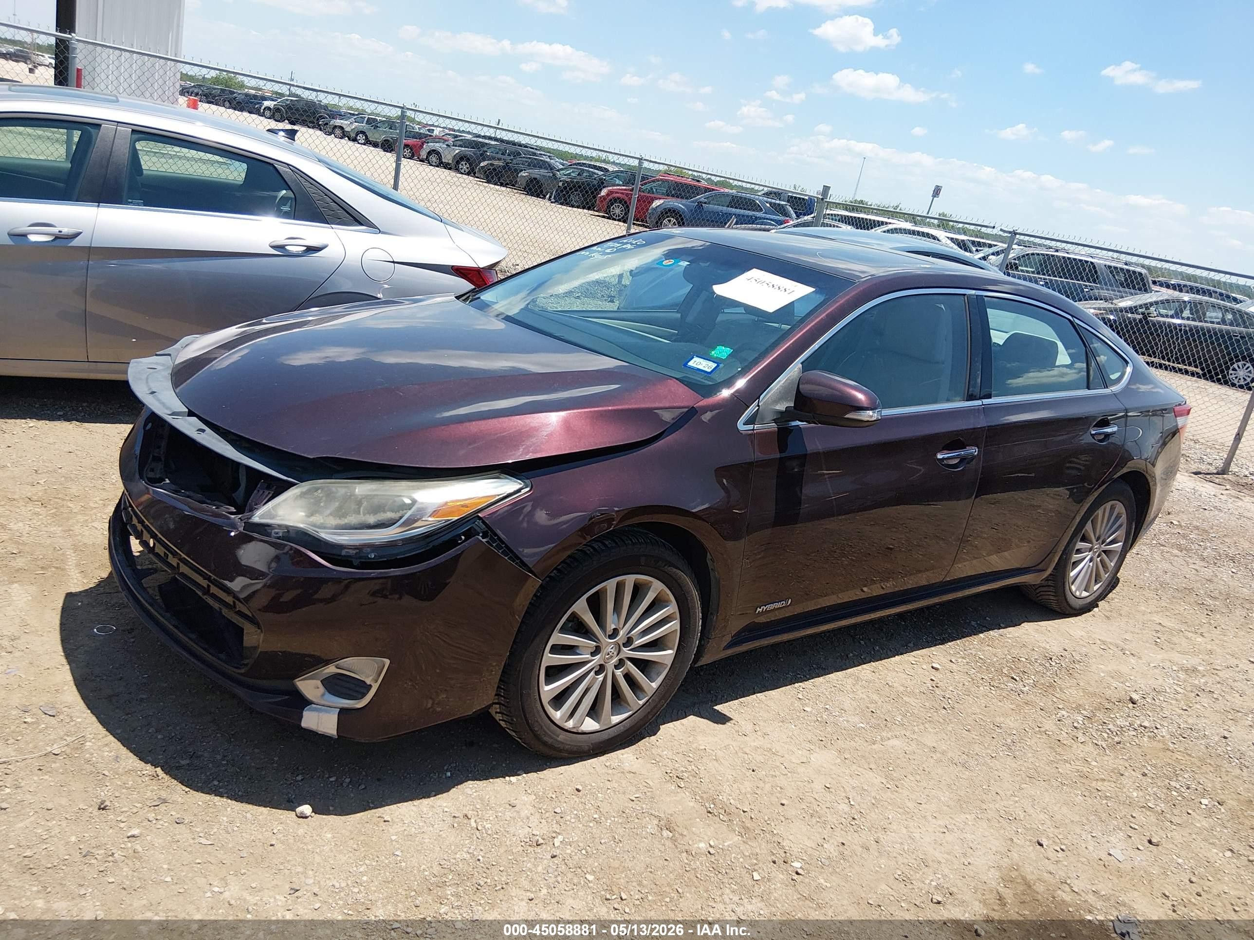 2014 Toyota Avalon Hybrid Xle Premium Maroon vin: 4T1BD1EB6EU020469