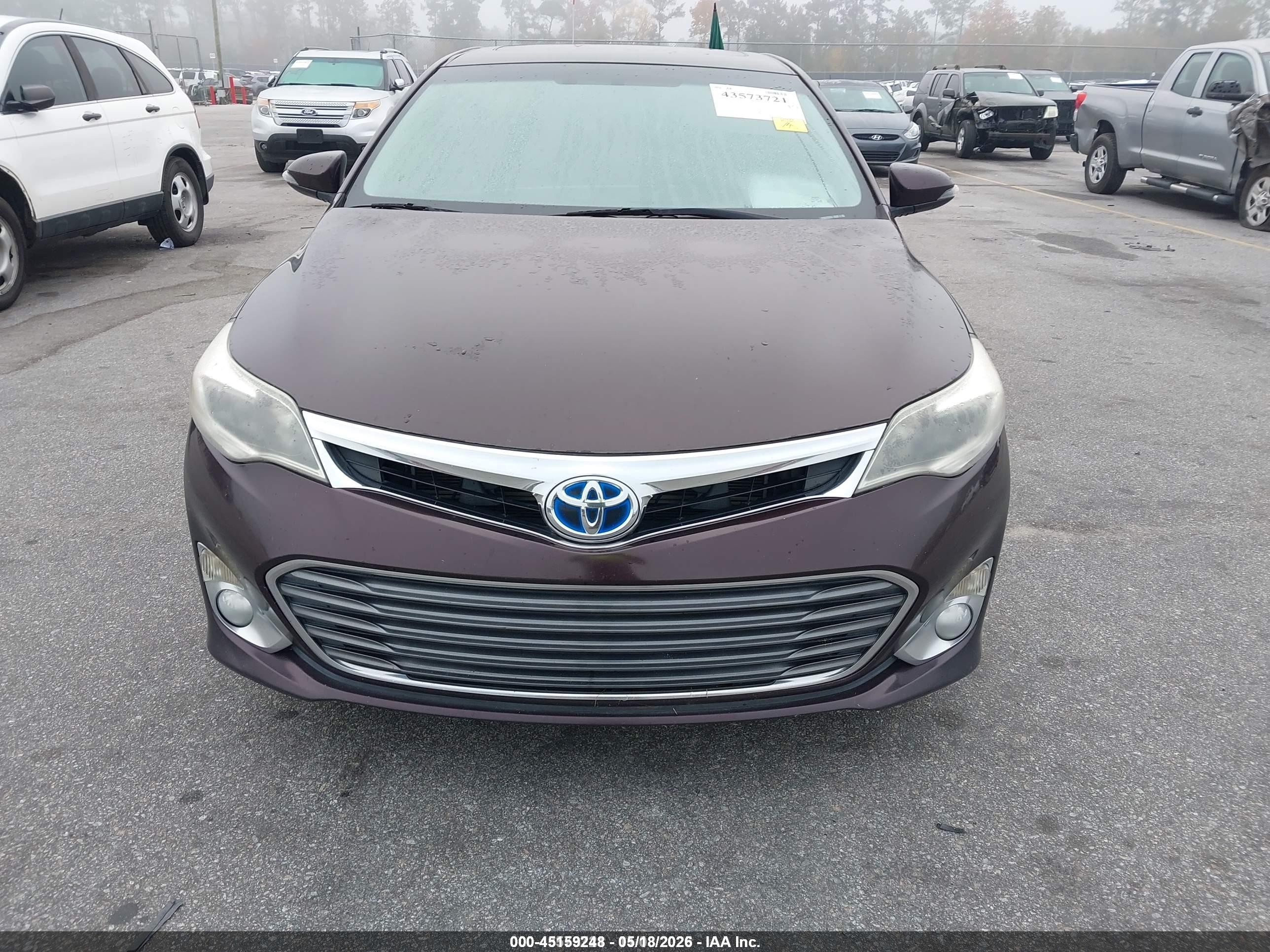 2015 Toyota Avalon Hybrid Xle Touring Burgundy vin: 4T1BD1EB6FU043137