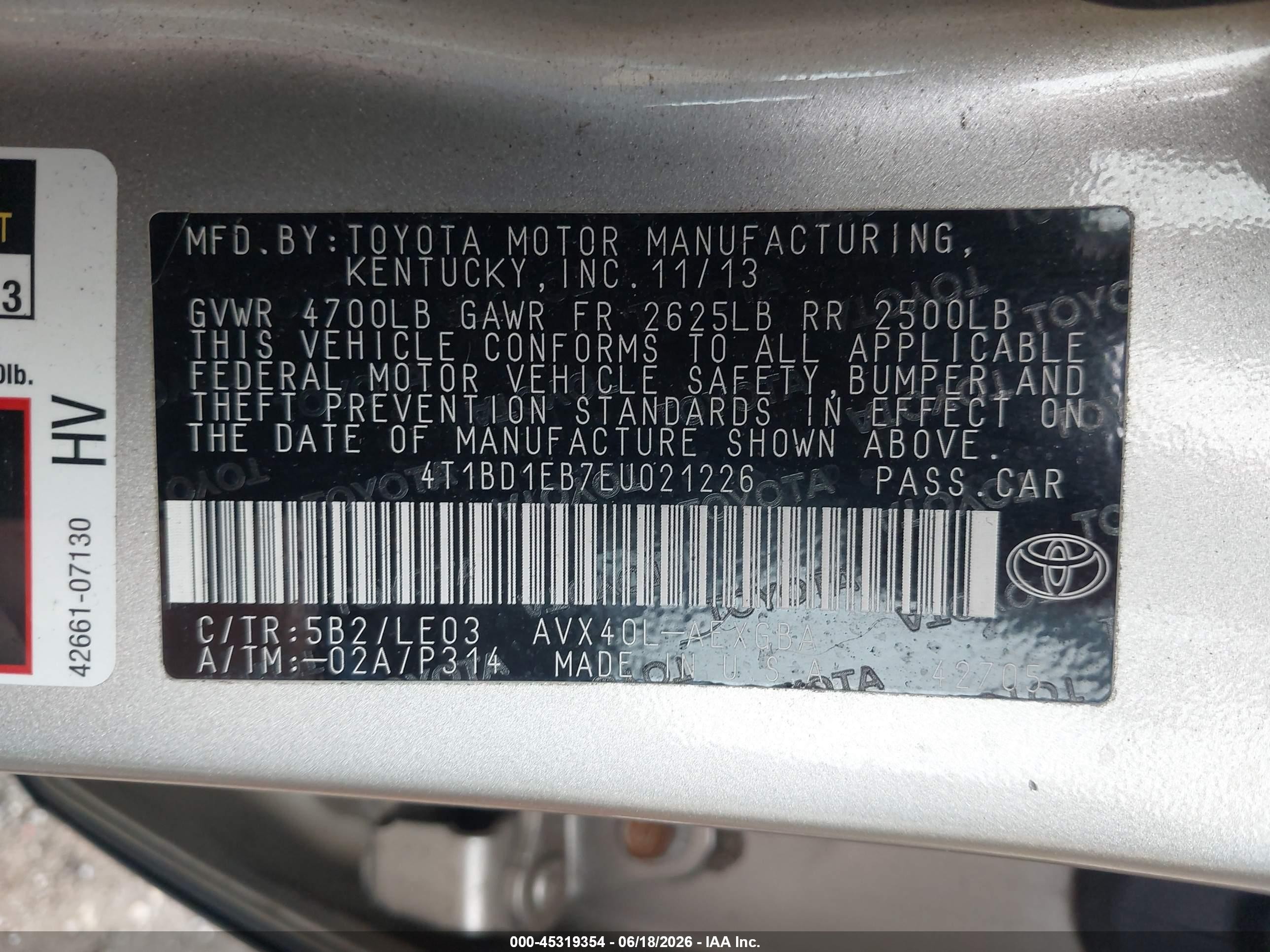 2014 Toyota Avalon Hybrid Xle Touring Beige vin: 4T1BD1EB7EU021226