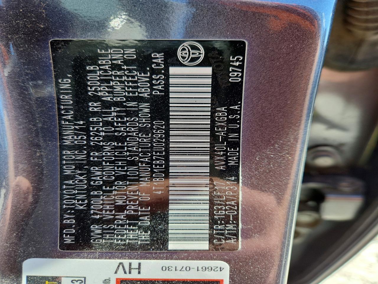 2014 Toyota Avalon Hybrid Xle Premium Gray vin: 4T1BD1EB7EU029620