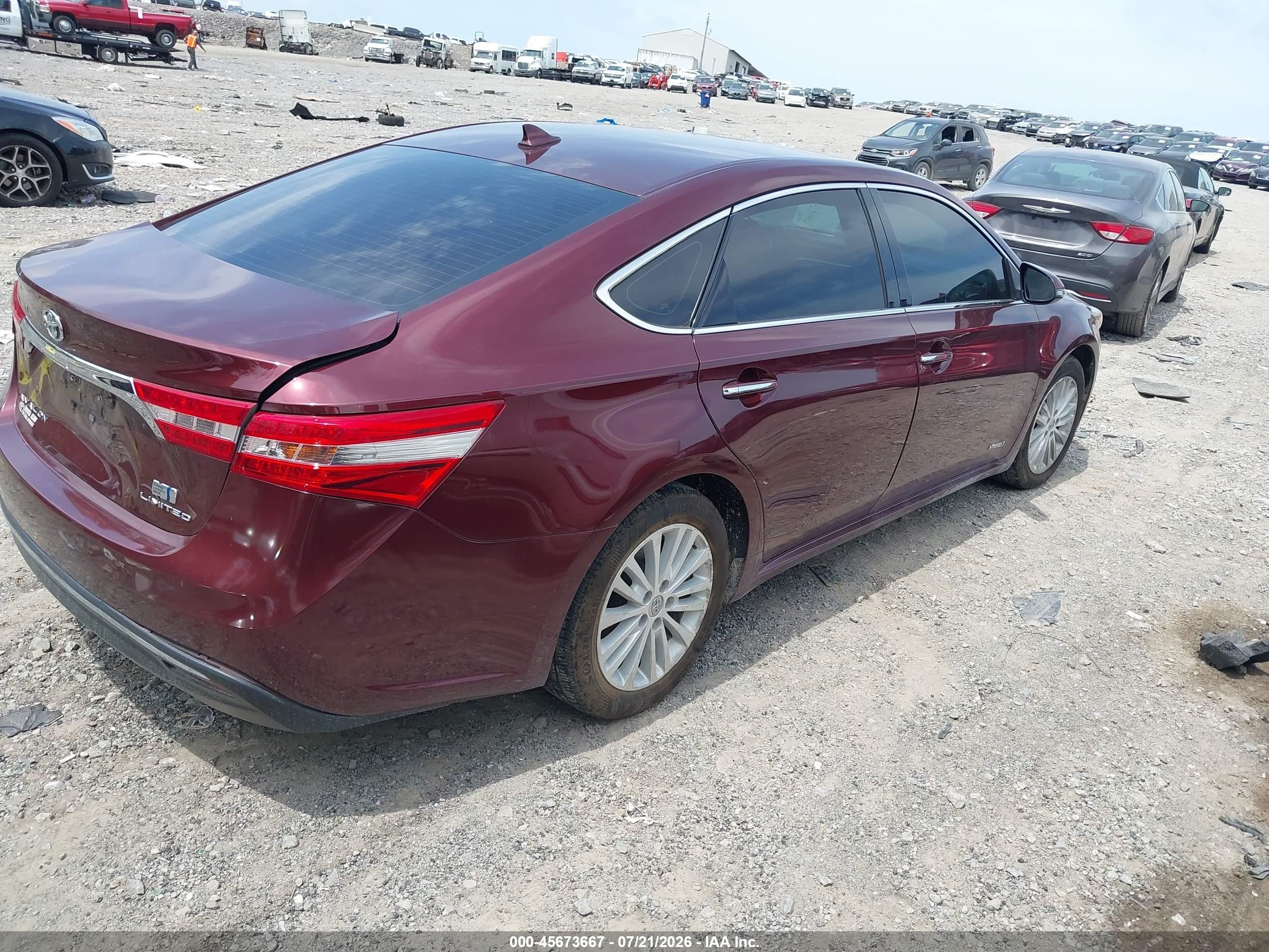 2014 Toyota Avalon Hybrid Limited Burgundy vin: 4T1BD1EB7EU030556