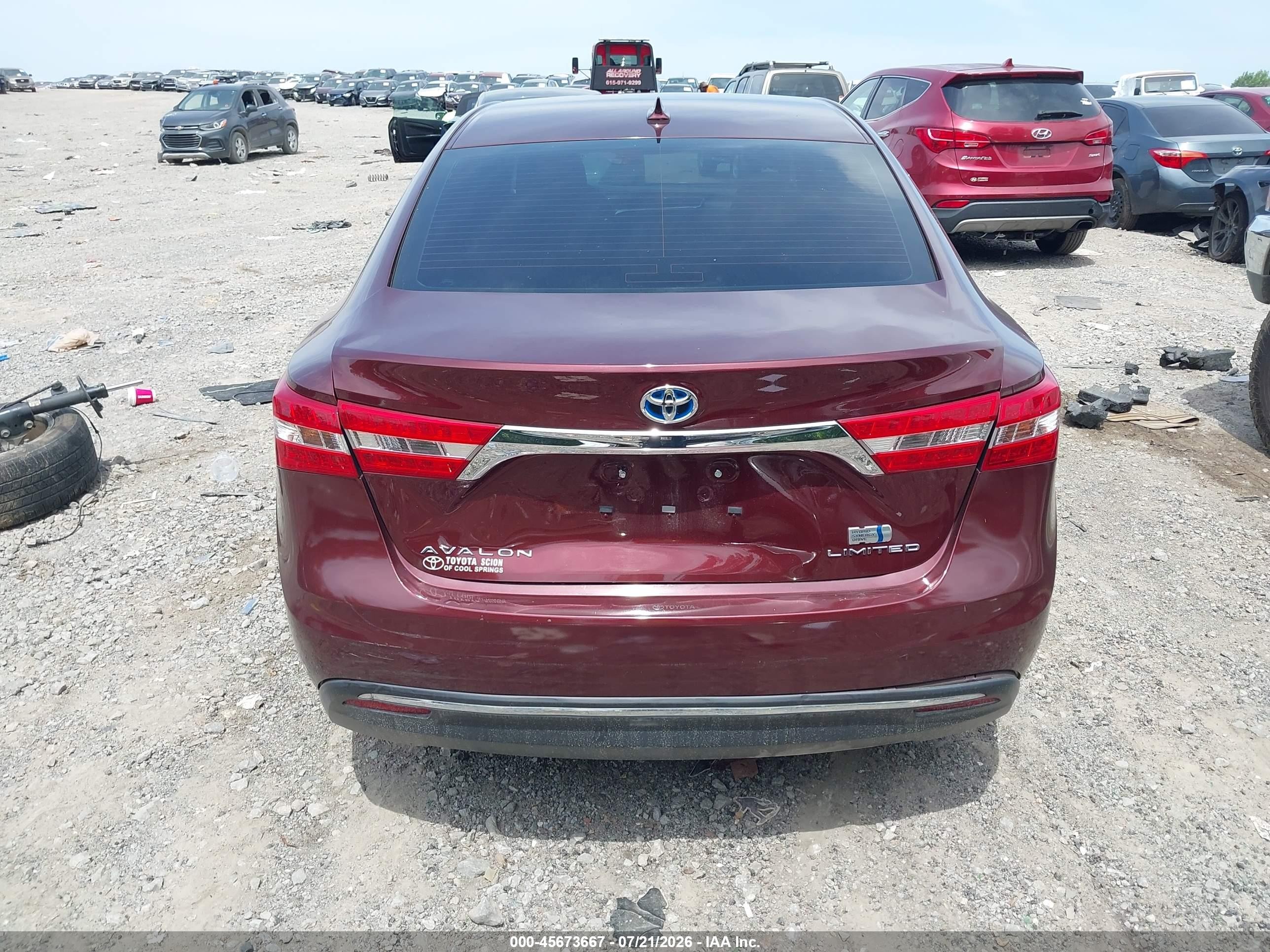 2014 Toyota Avalon Hybrid Limited Burgundy vin: 4T1BD1EB7EU030556