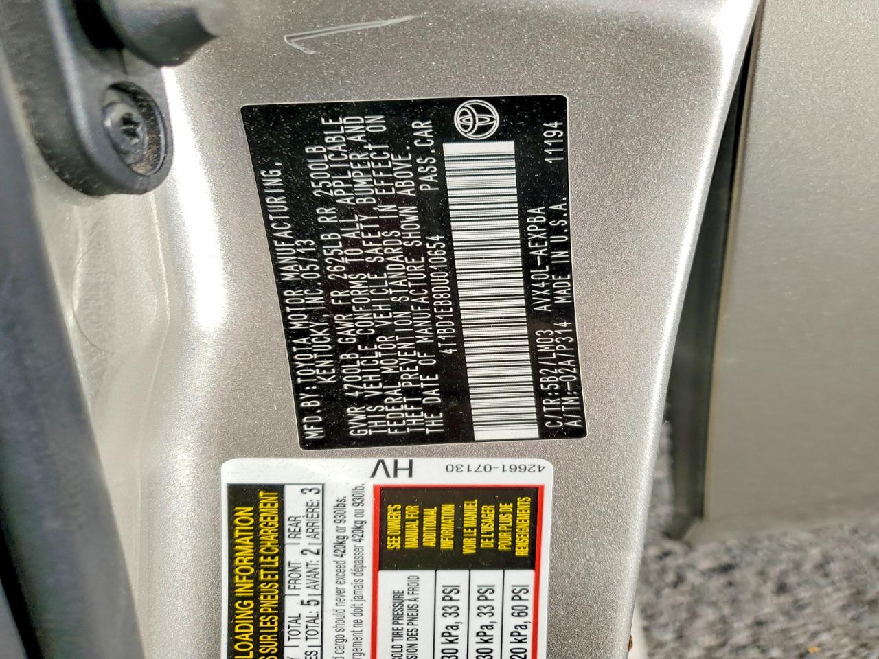 2013 Toyota Avalon Hybrid Limited Silver vin: 4T1BD1EB8DU010654