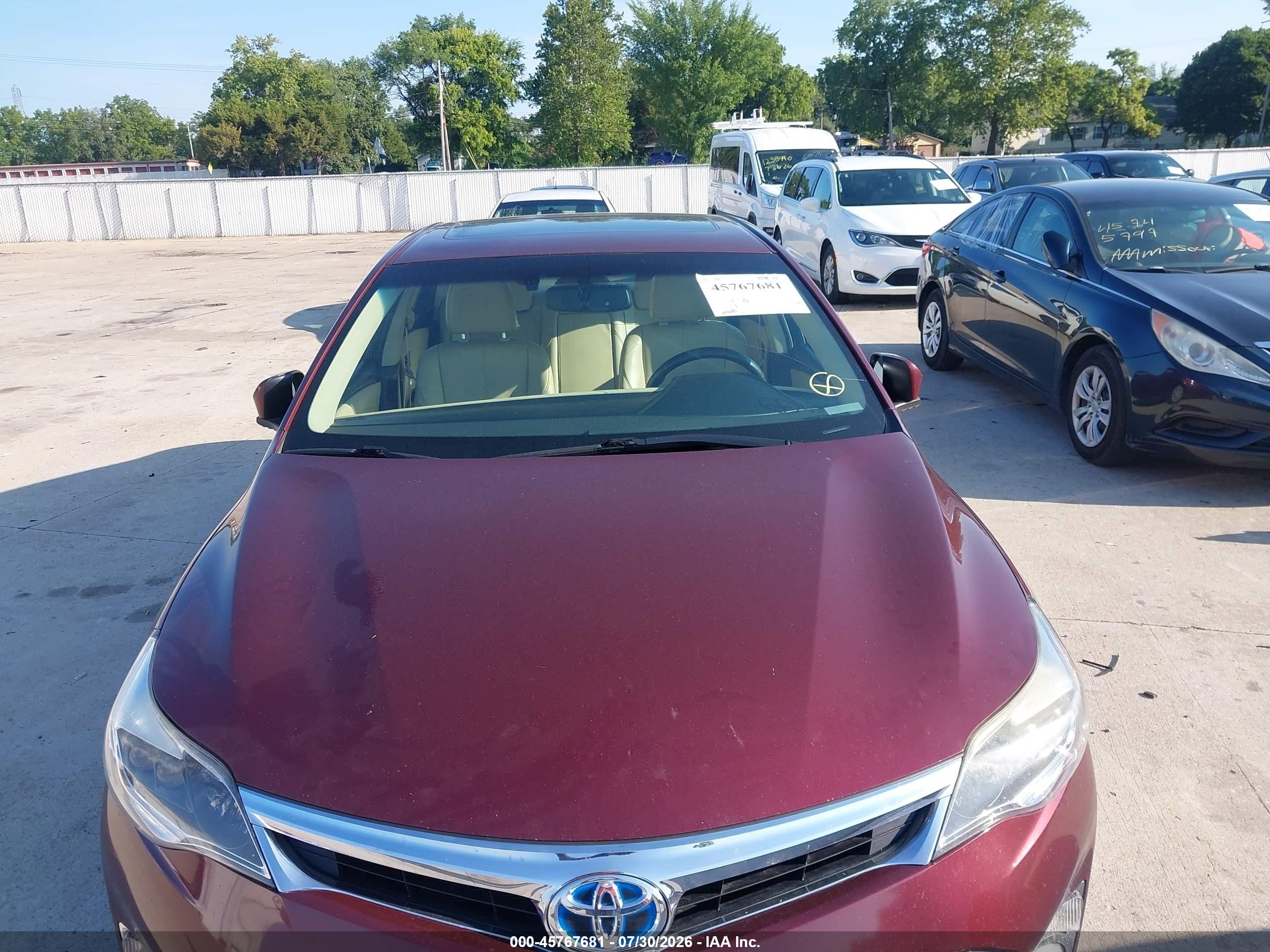 2014 Toyota Avalon Hybrid Xle Touring Maroon vin: 4T1BD1EB8EU019484
