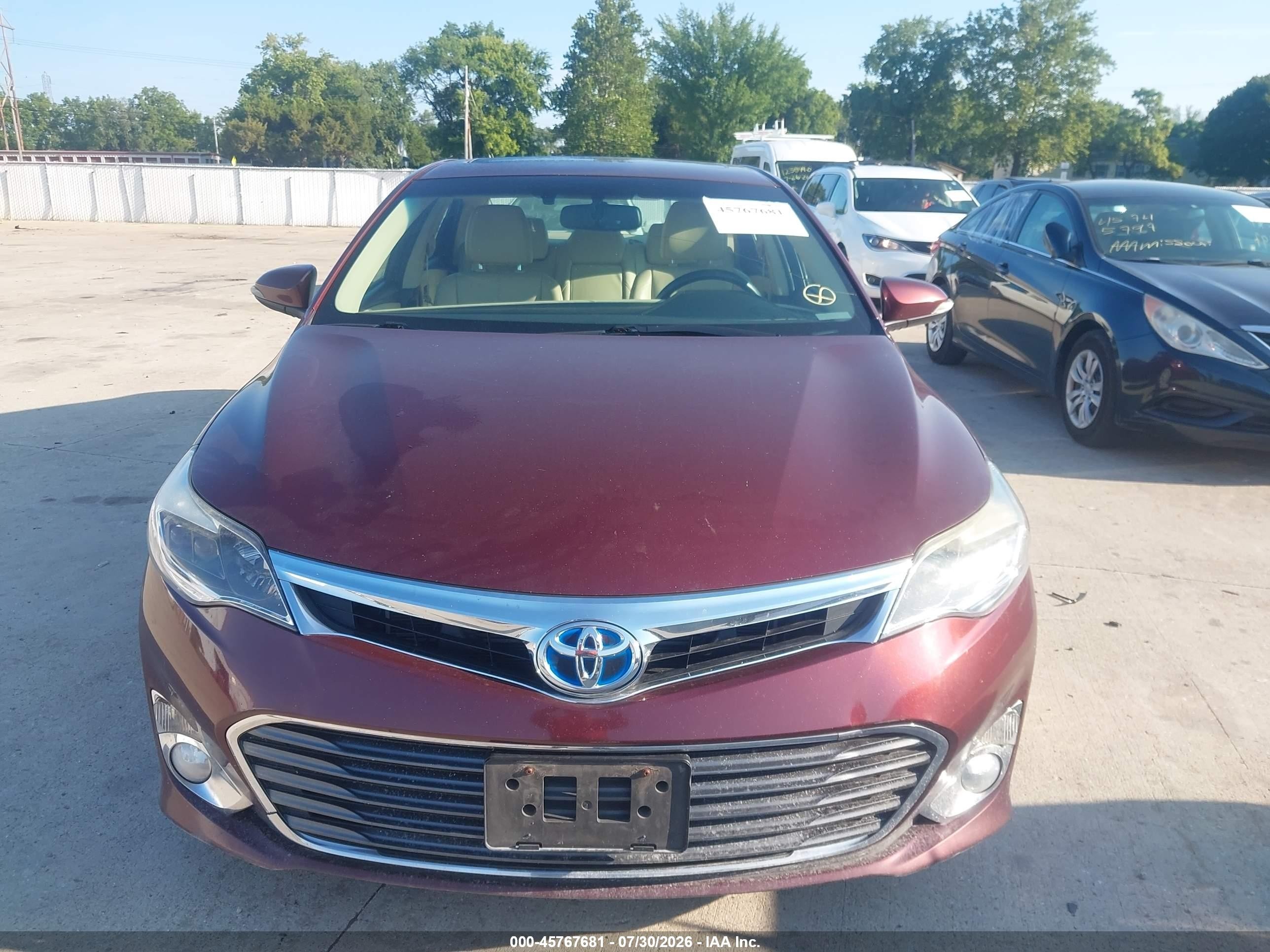 2014 Toyota Avalon Hybrid Xle Touring Maroon vin: 4T1BD1EB8EU019484