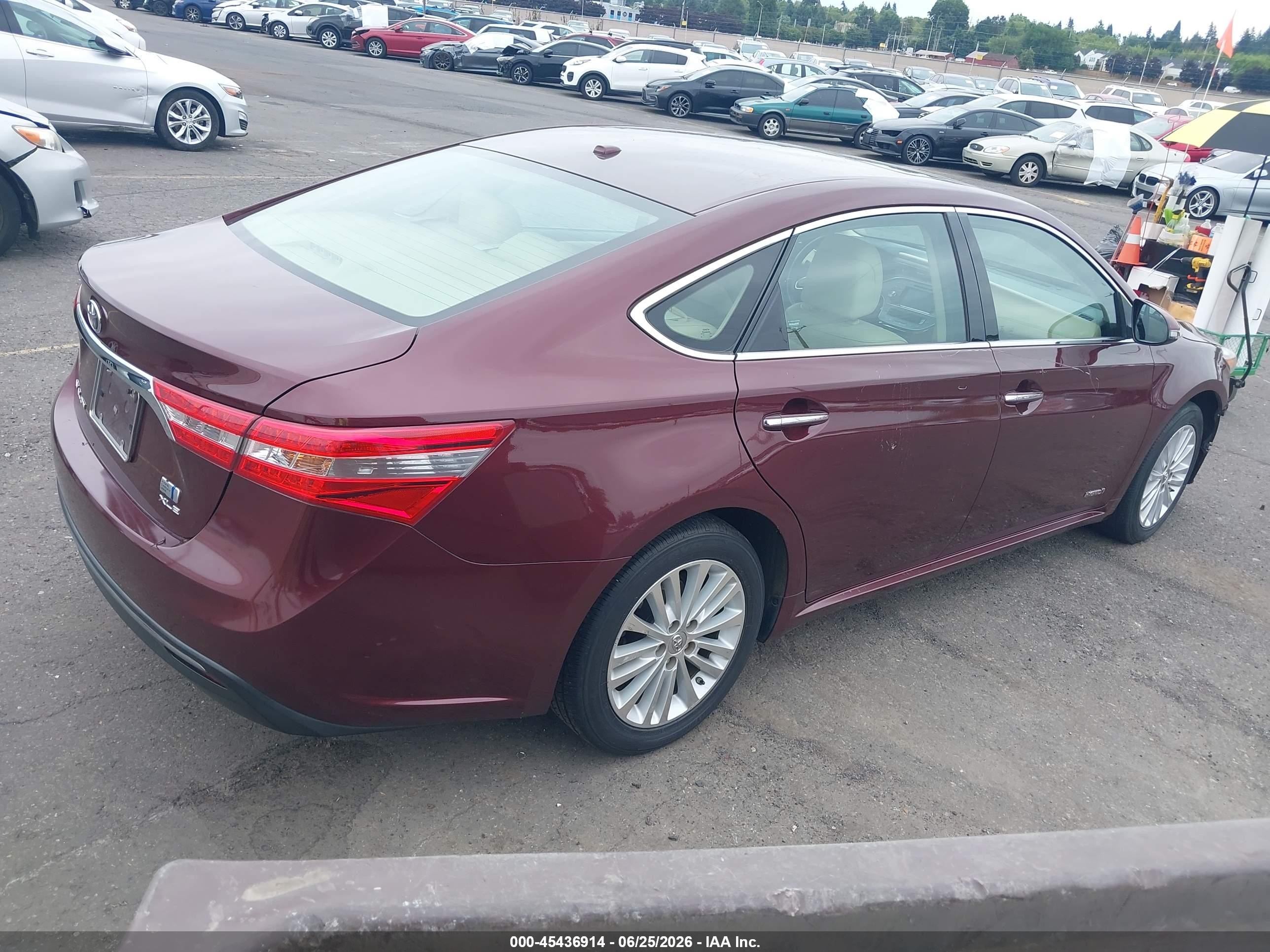 2015 Toyota Avalon Hybrid Xle Touring Burgundy vin: 4T1BD1EB8FU044242