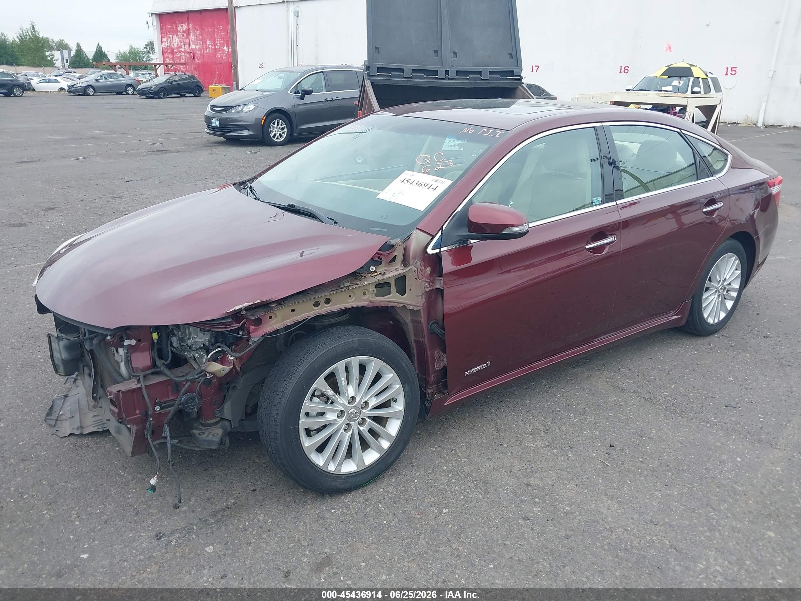 2015 Toyota Avalon Hybrid Xle Touring Burgundy vin: 4T1BD1EB8FU044242