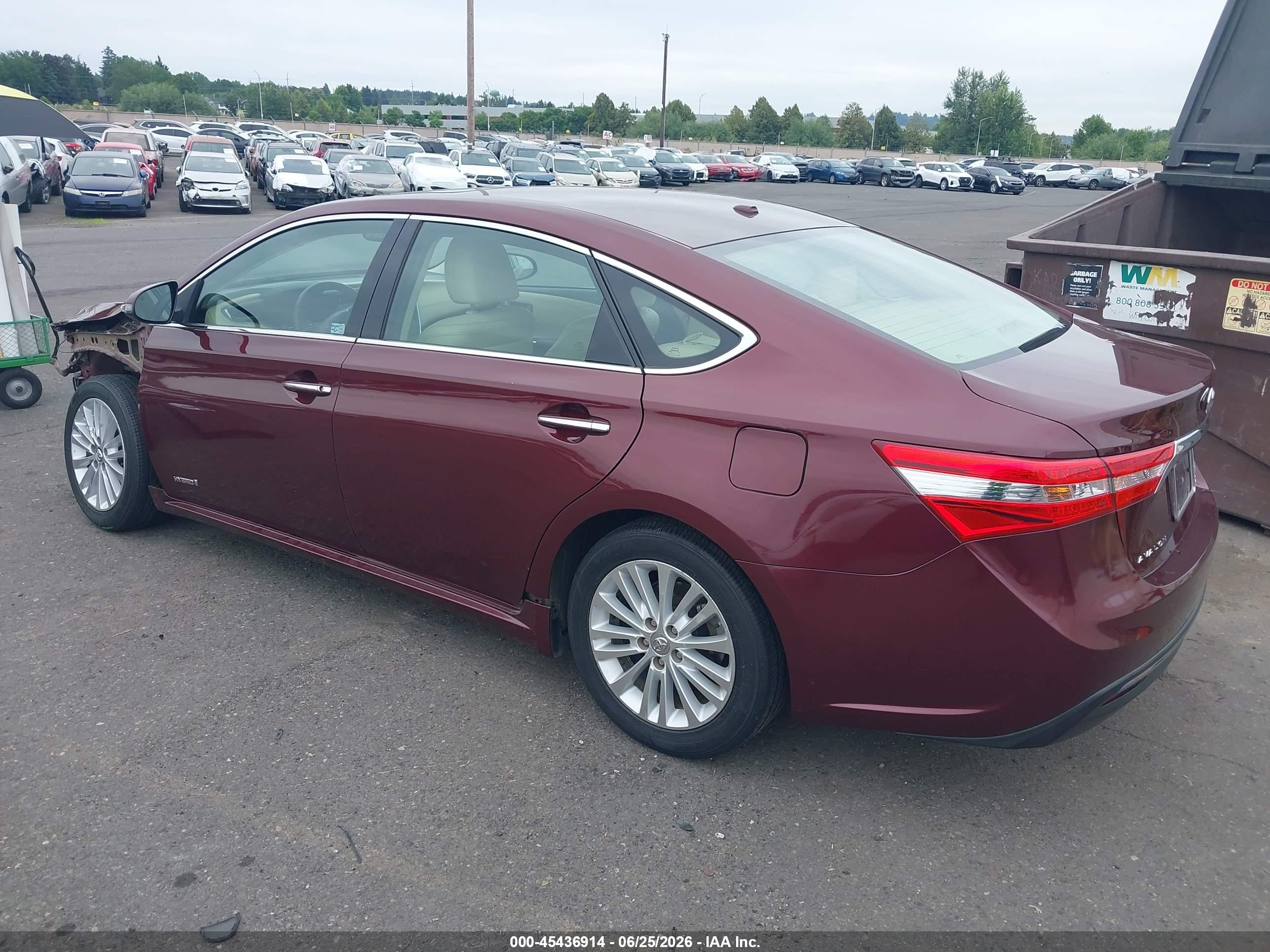 2015 Toyota Avalon Hybrid Xle Touring Burgundy vin: 4T1BD1EB8FU044242