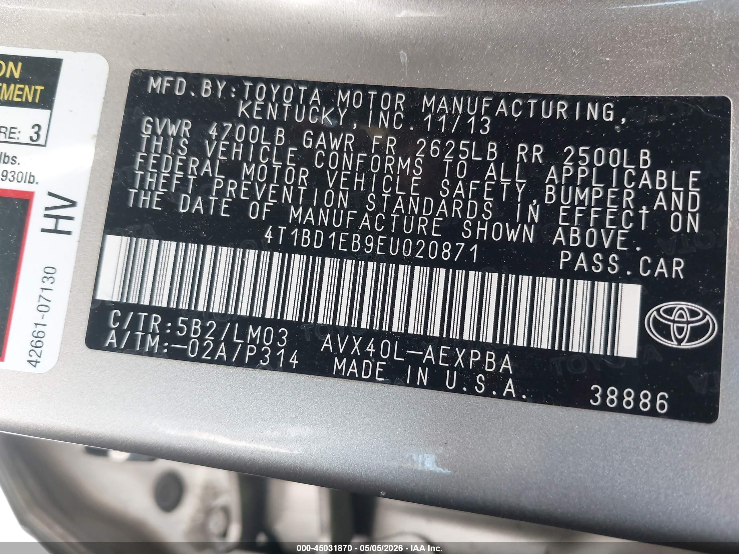 2014 Toyota Avalon Hybrid Limited Beige vin: 4T1BD1EB9EU020871