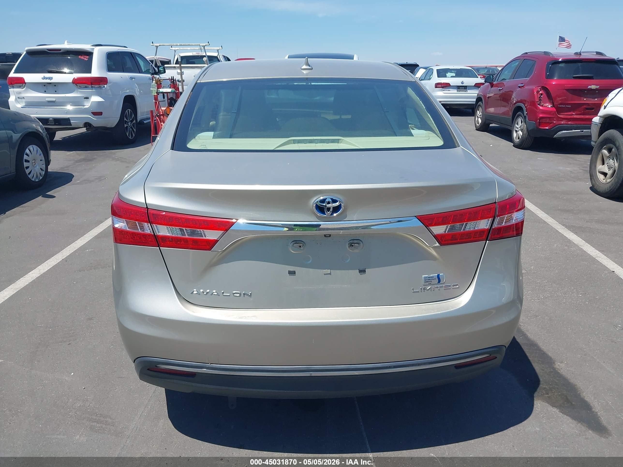 2014 Toyota Avalon Hybrid Limited Beige vin: 4T1BD1EB9EU020871