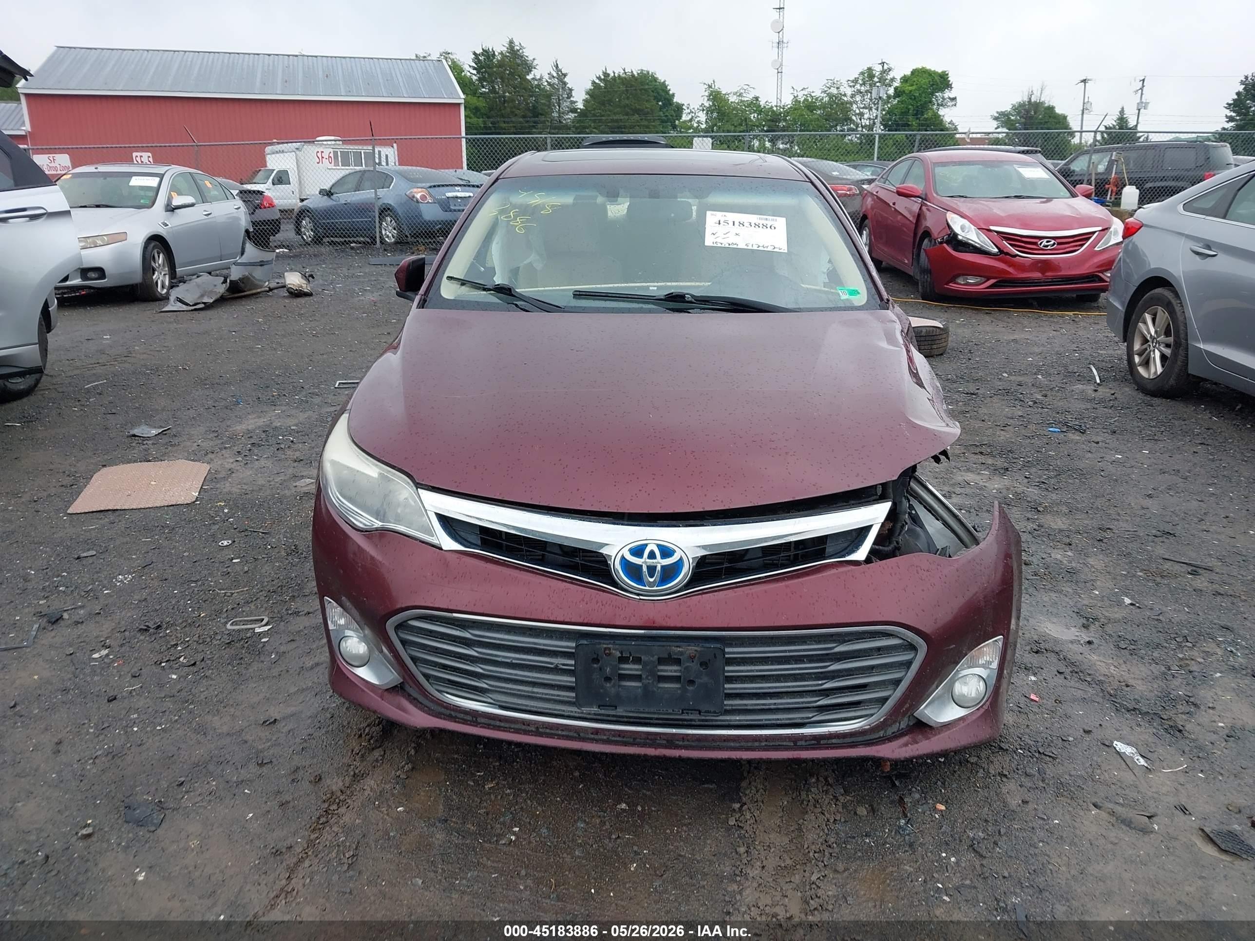 2013 Toyota Avalon Hybrid Xle Touring Maroon vin: 4T1BD1EBXDU002507
