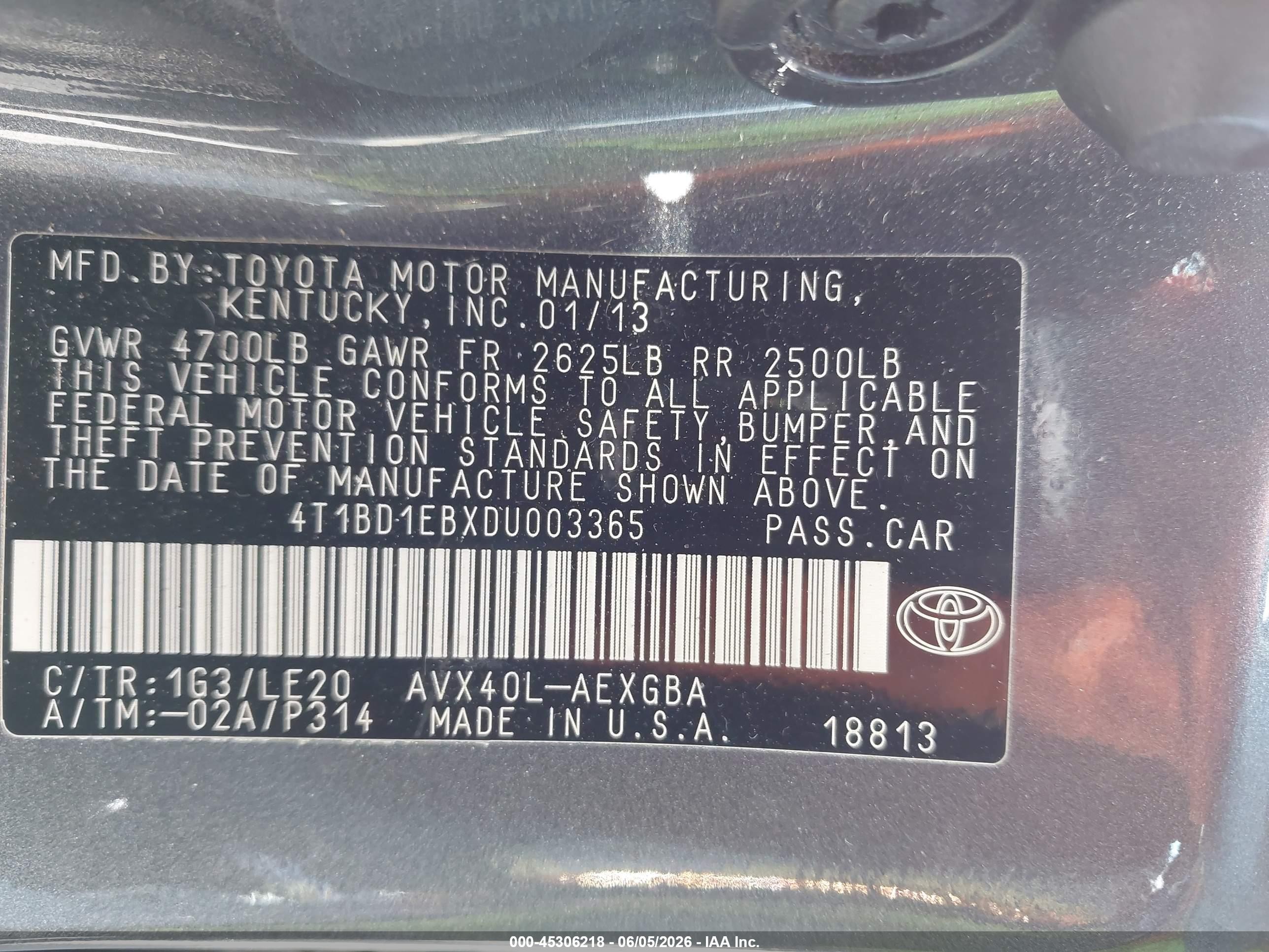 2013 Toyota Avalon Hybrid Xle Touring Серый vin: 4T1BD1EBXDU003365