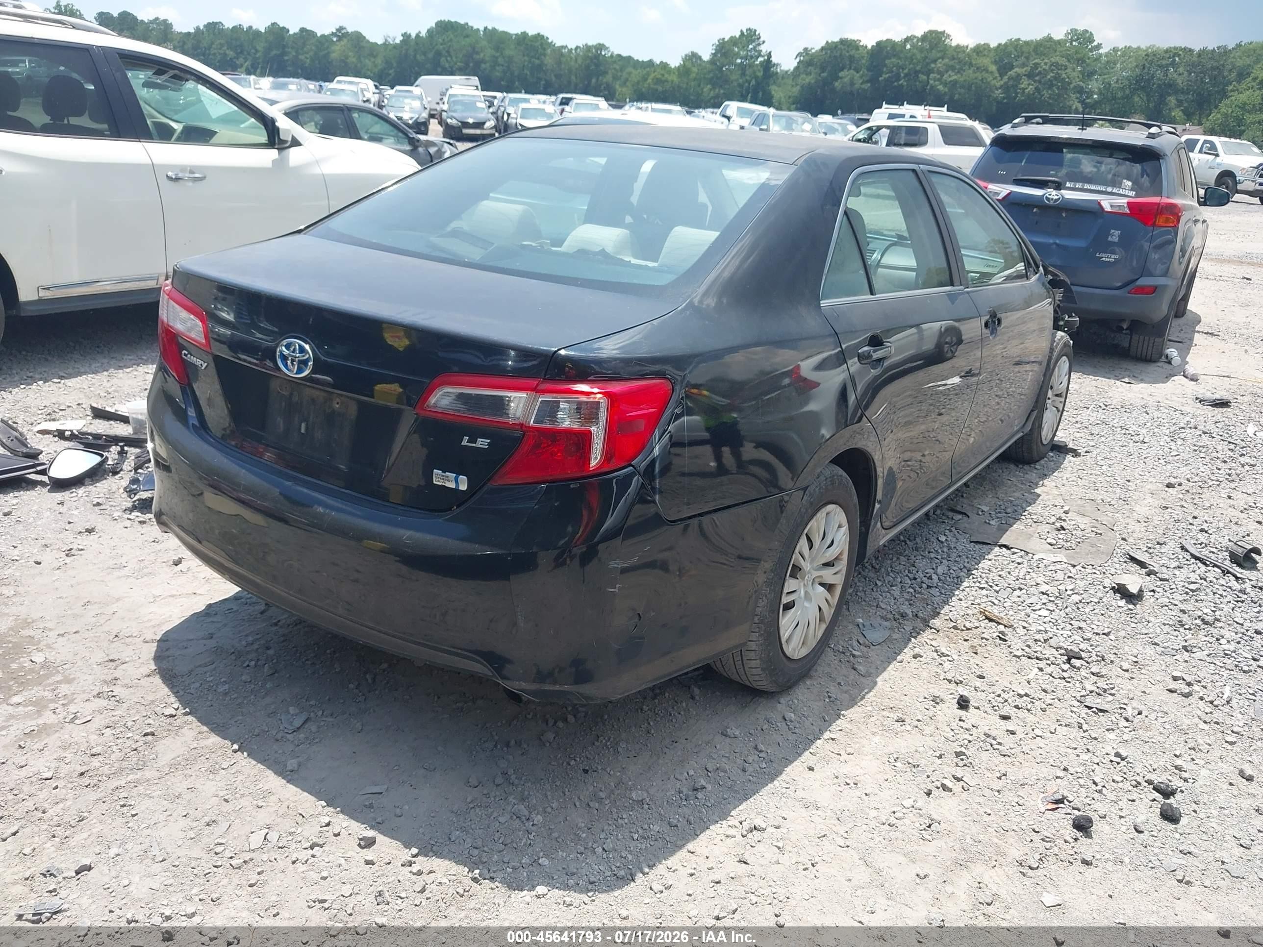 2012 Toyota Camry Hybrid Le Black vin: 4T1BD1FK0CU006062